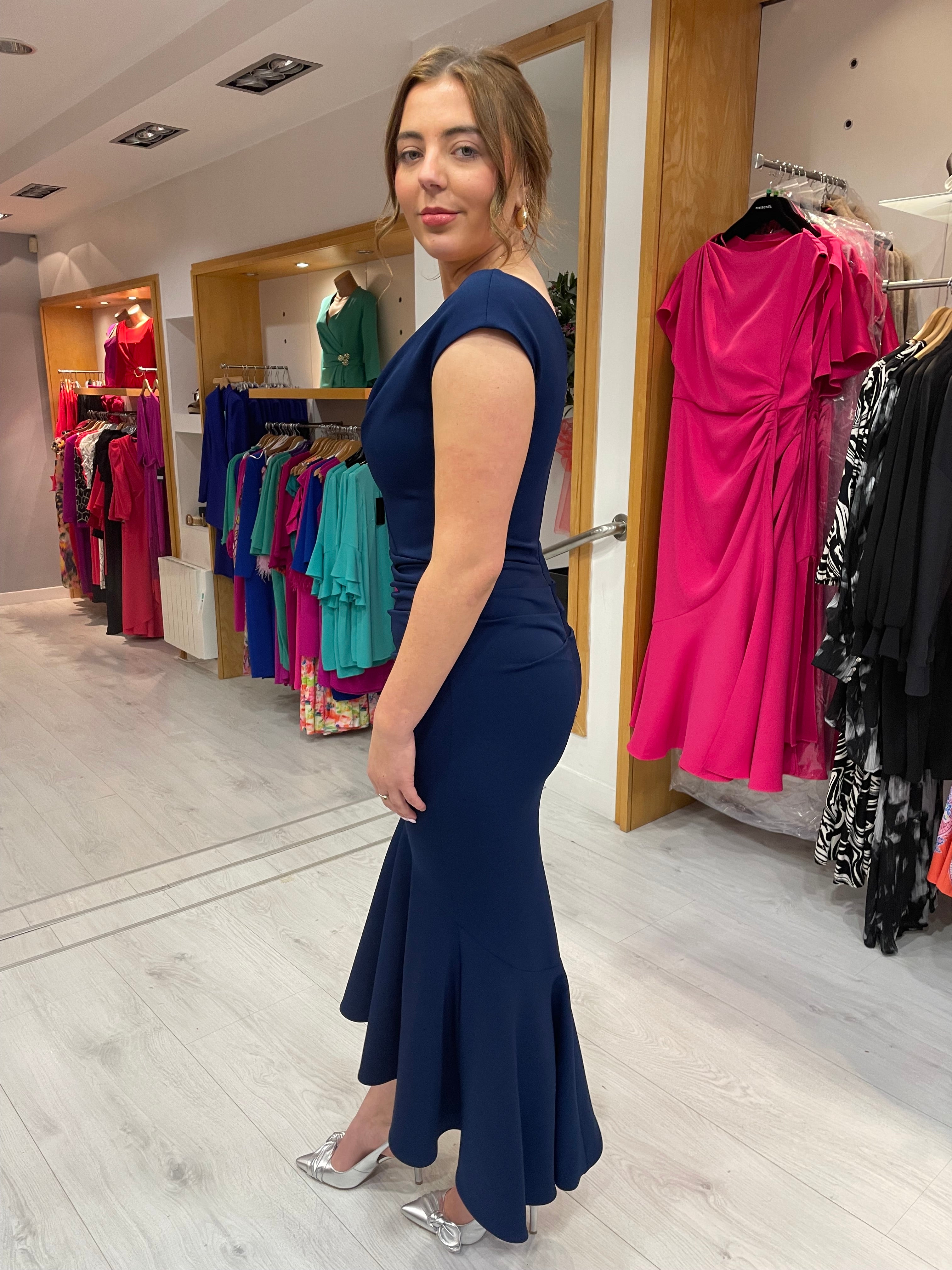 Kevan Jon Navy Flare Dress
