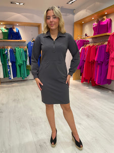 Zoso Grey Vanity Quarter Zip Dress