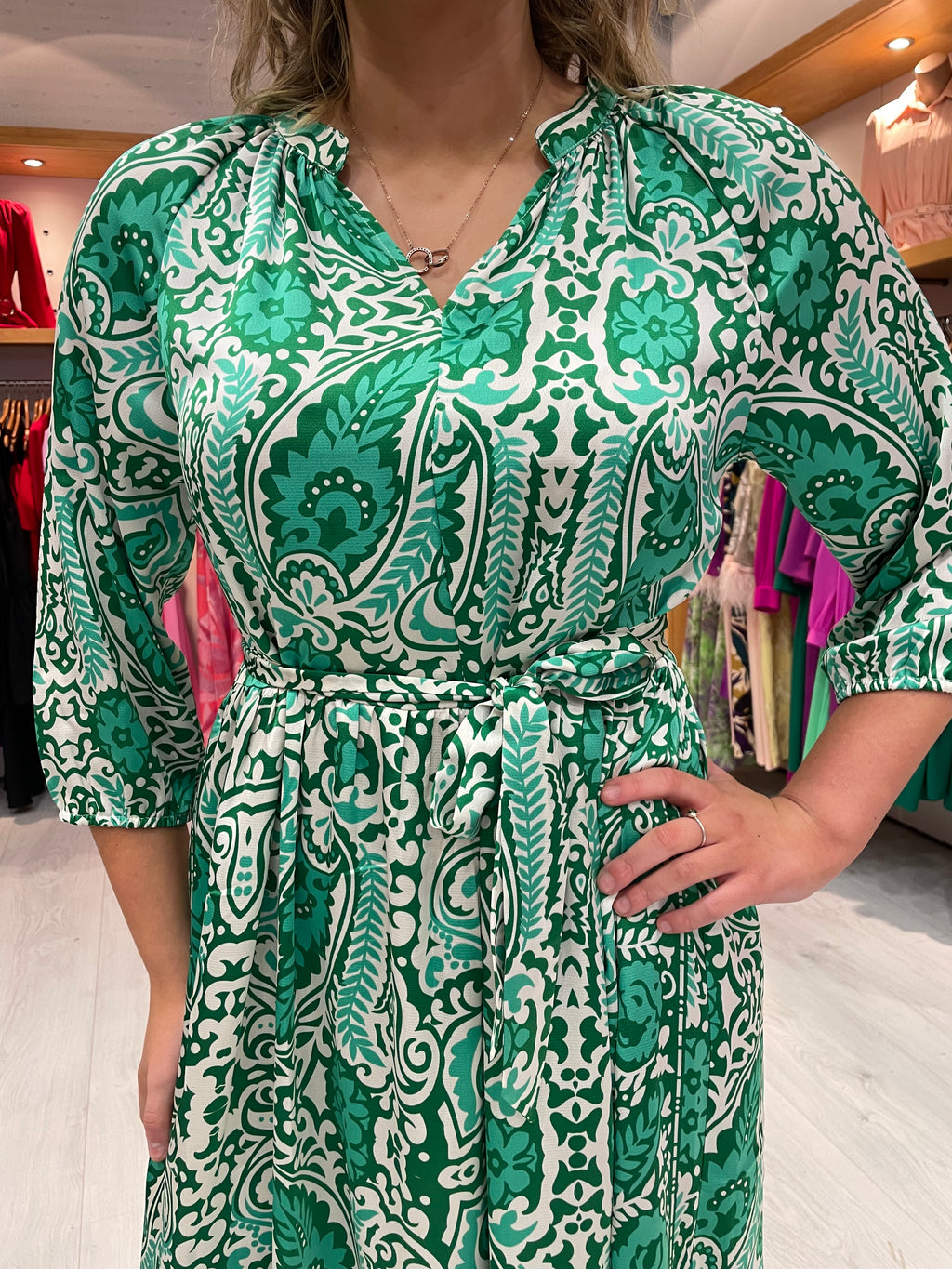 Smashed Lemon Green Print Dress