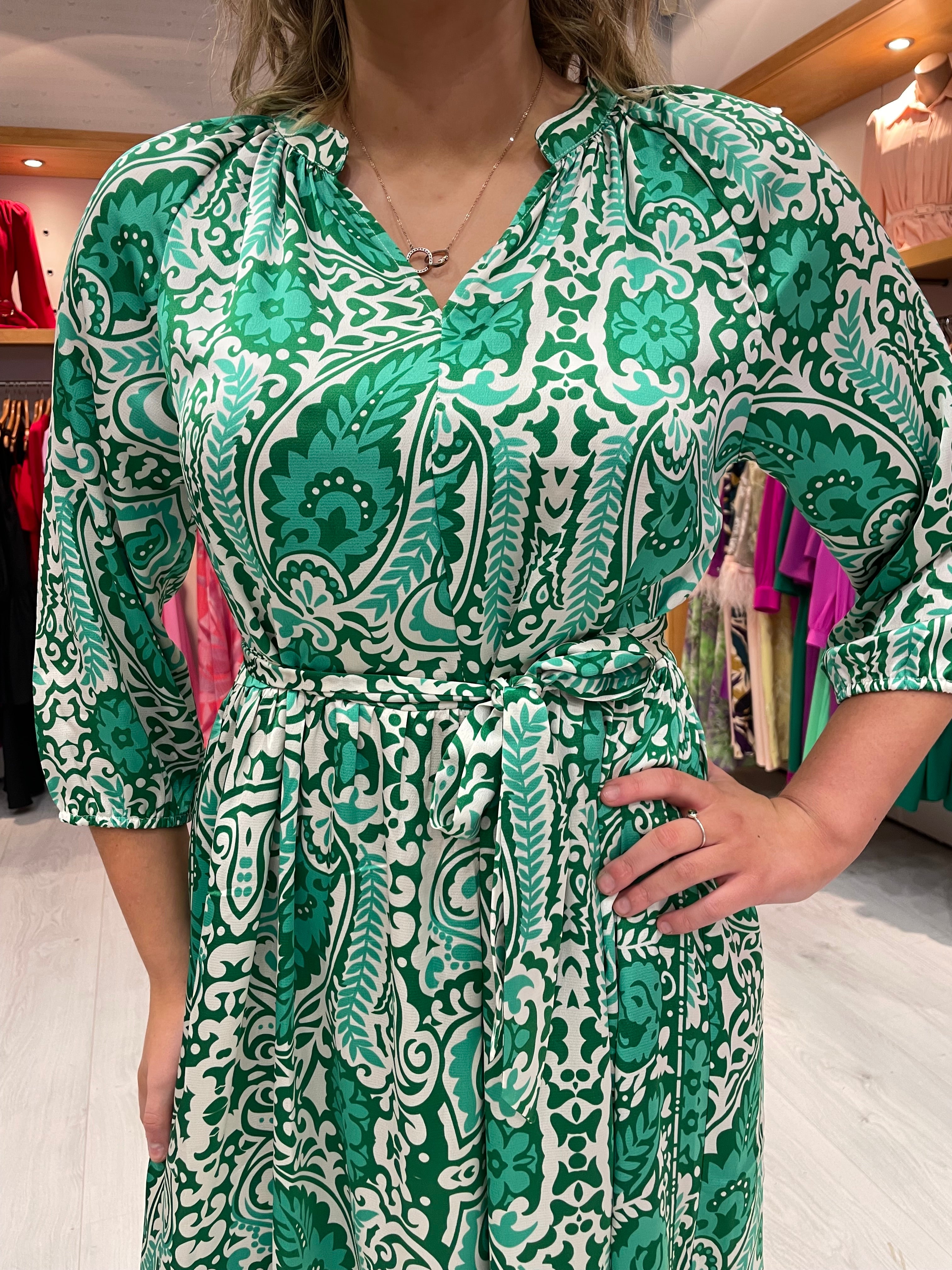 Smashed Lemon Green Print Dress