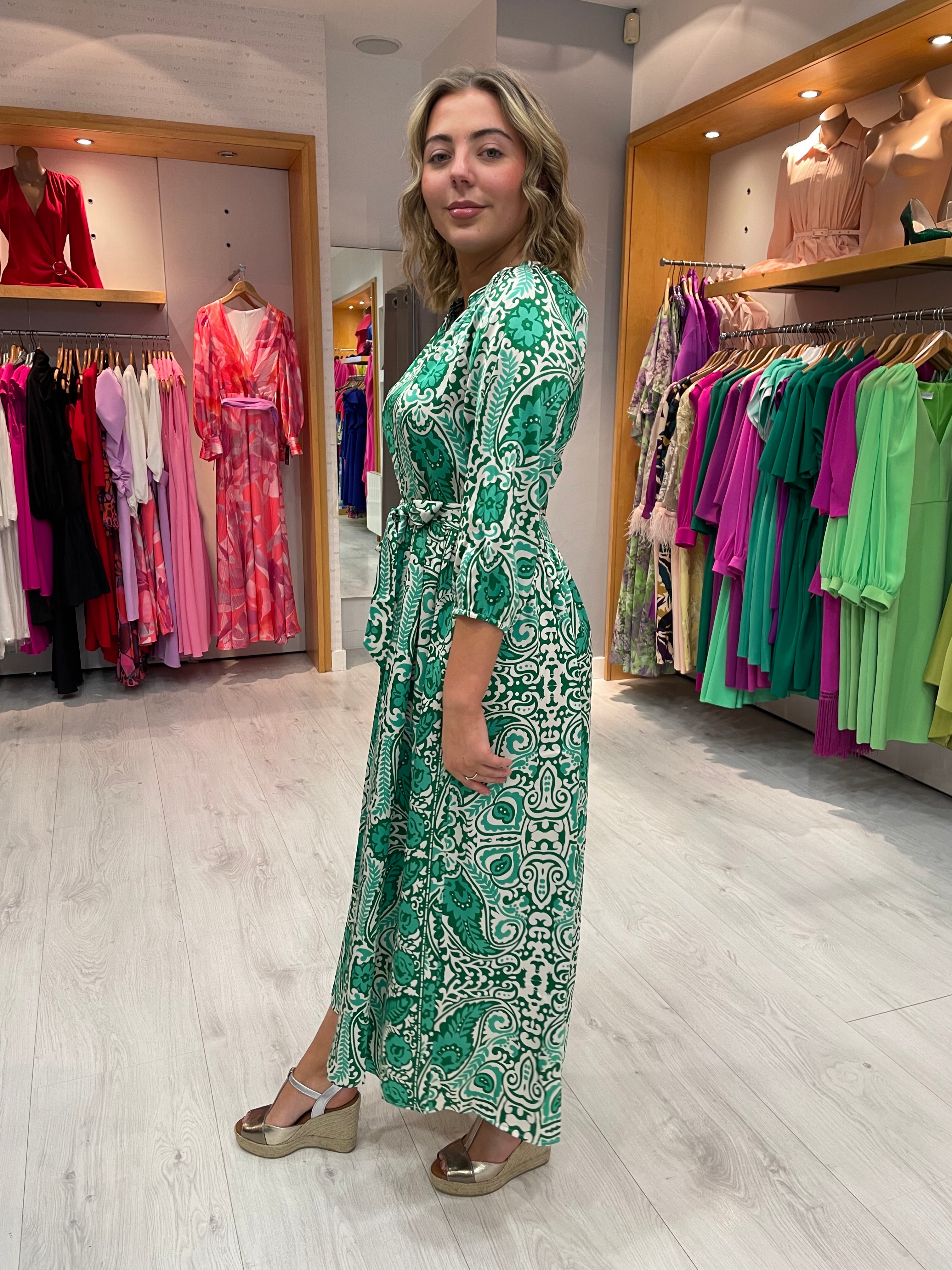 Smashed Lemon Green Print Dress