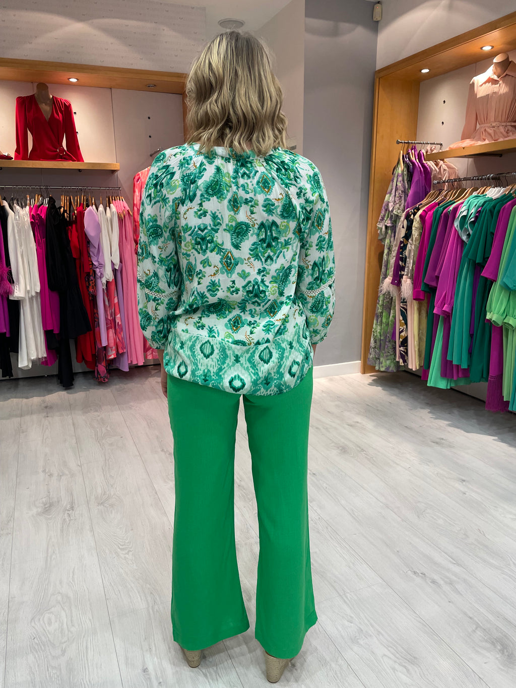 Smashed Lemon Green Linen Look Trousers