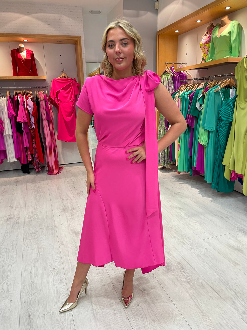 Kevan Jon Pink Didi Drape Dress