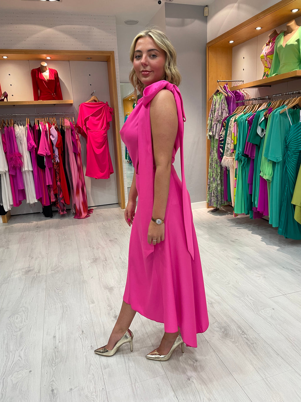 Kevan Jon Pink Didi Drape Dress