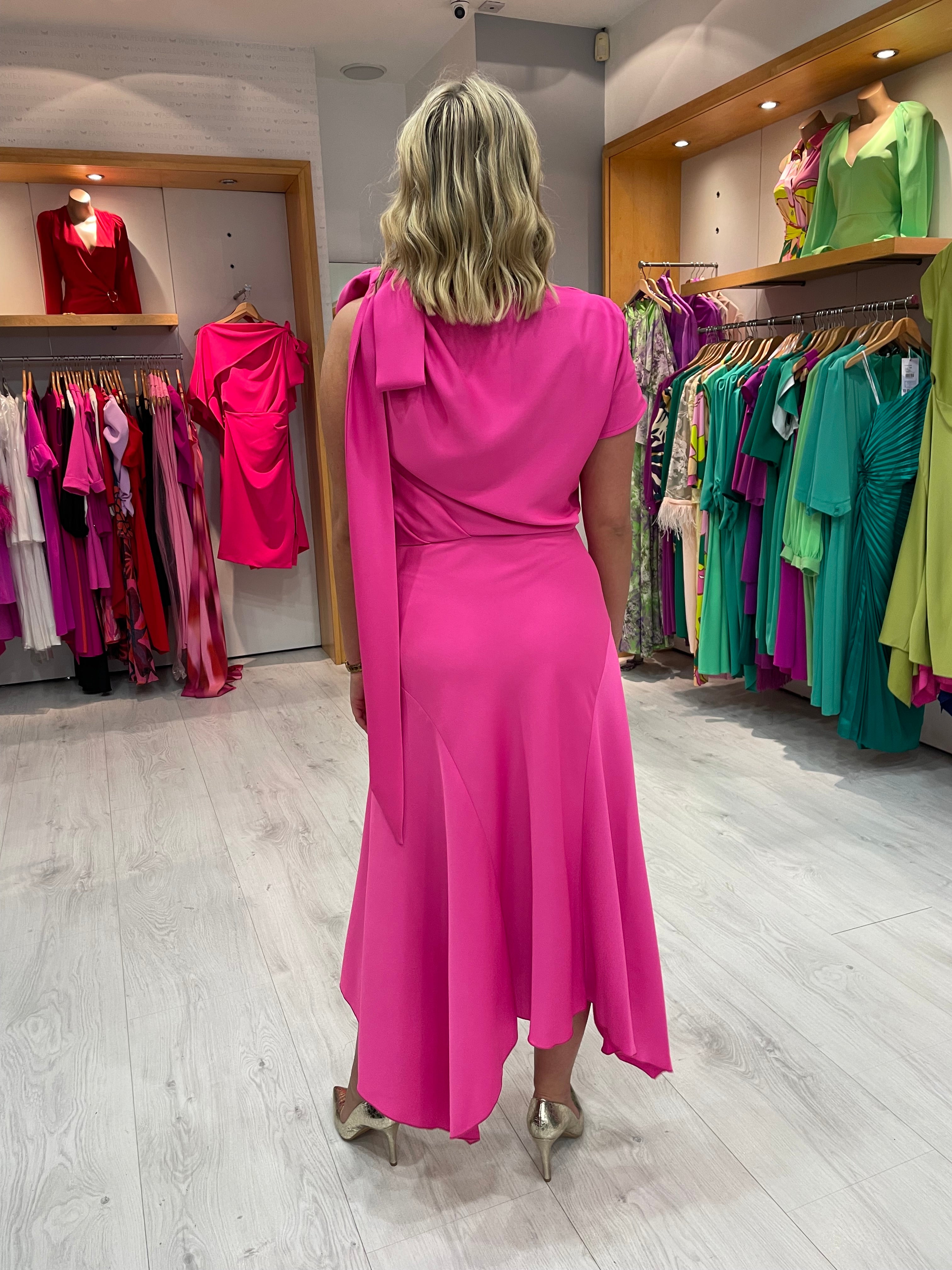 Kevan Jon Pink Didi Drape Dress