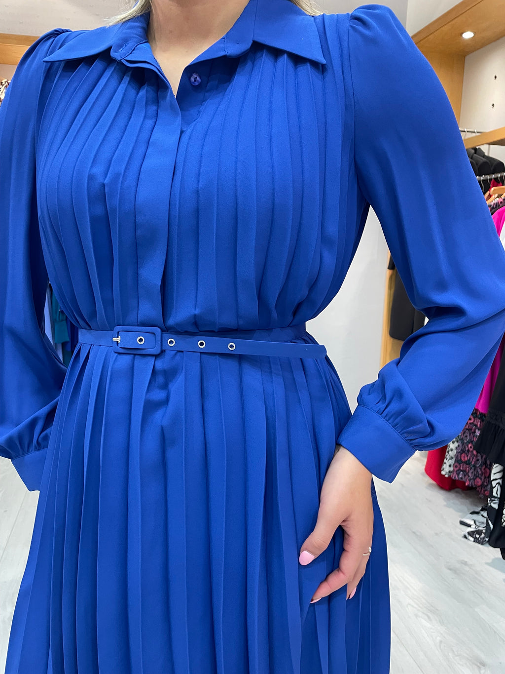 Arggido Blue Pleat Dress