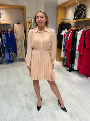 Arggido Peach Pleat Dress