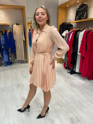 Arggido Peach Pleat Dress