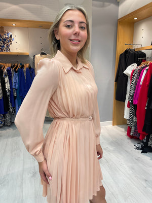 Arggido Peach Pleat Dress