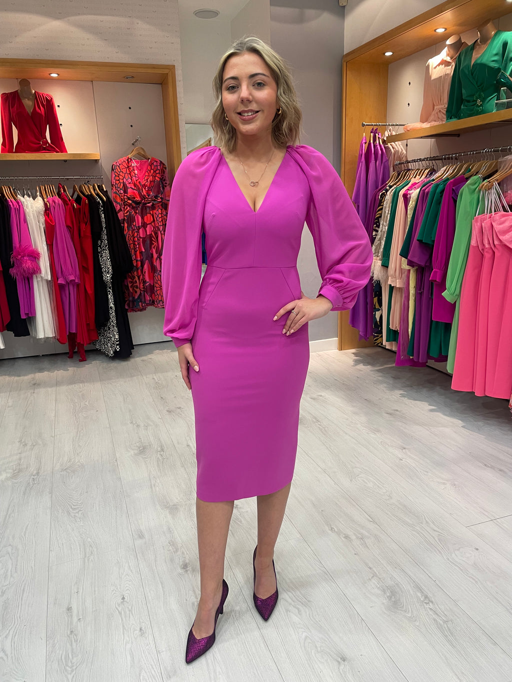 Carla Ruiz Fushia Dress