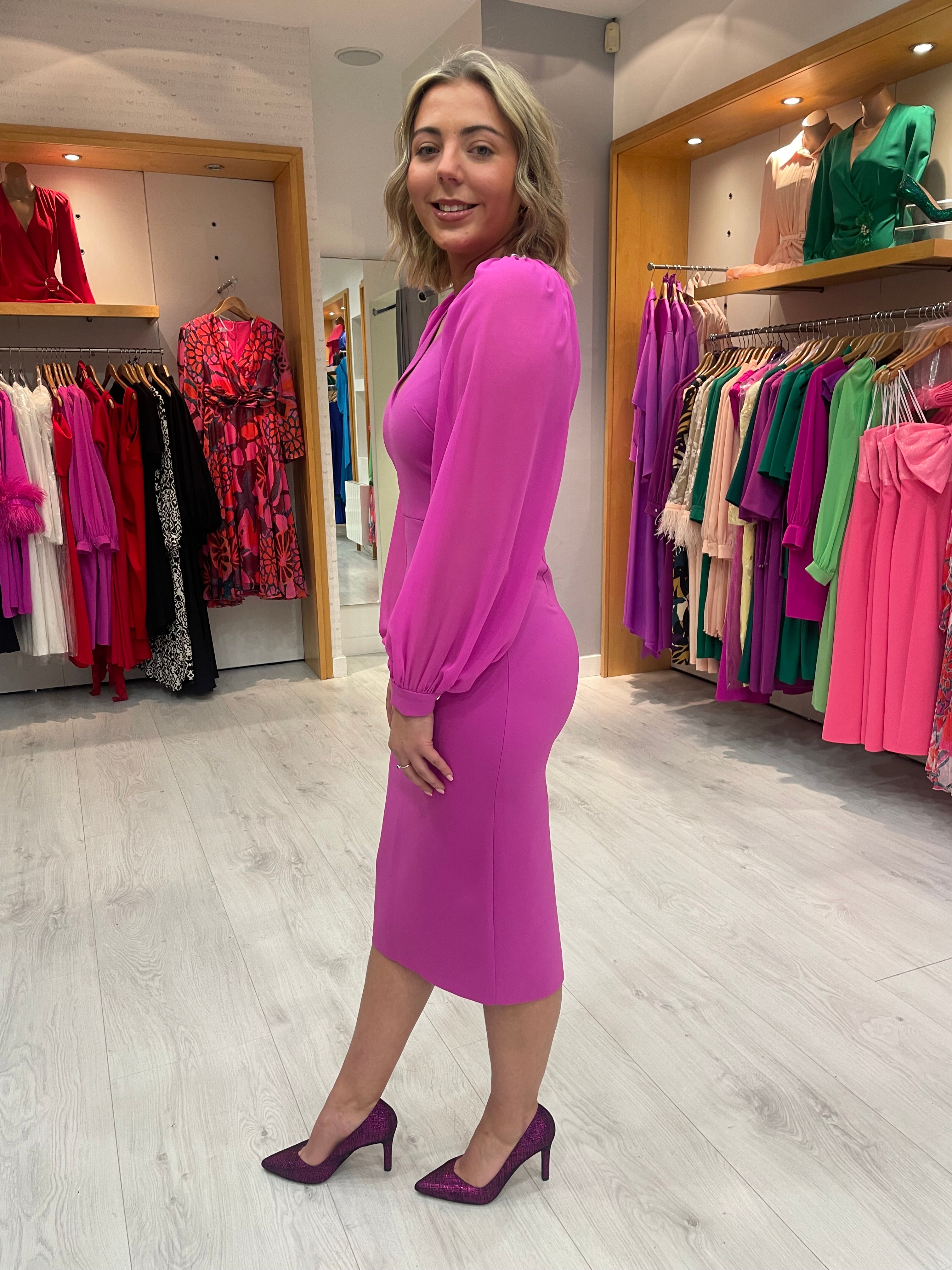 Carla Ruiz Fushia Dress