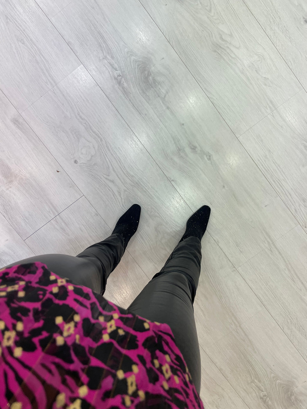 Kaffe Black Straight Leather Pants