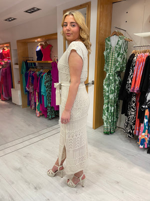 Smashed Lemon Cream Knit Dress