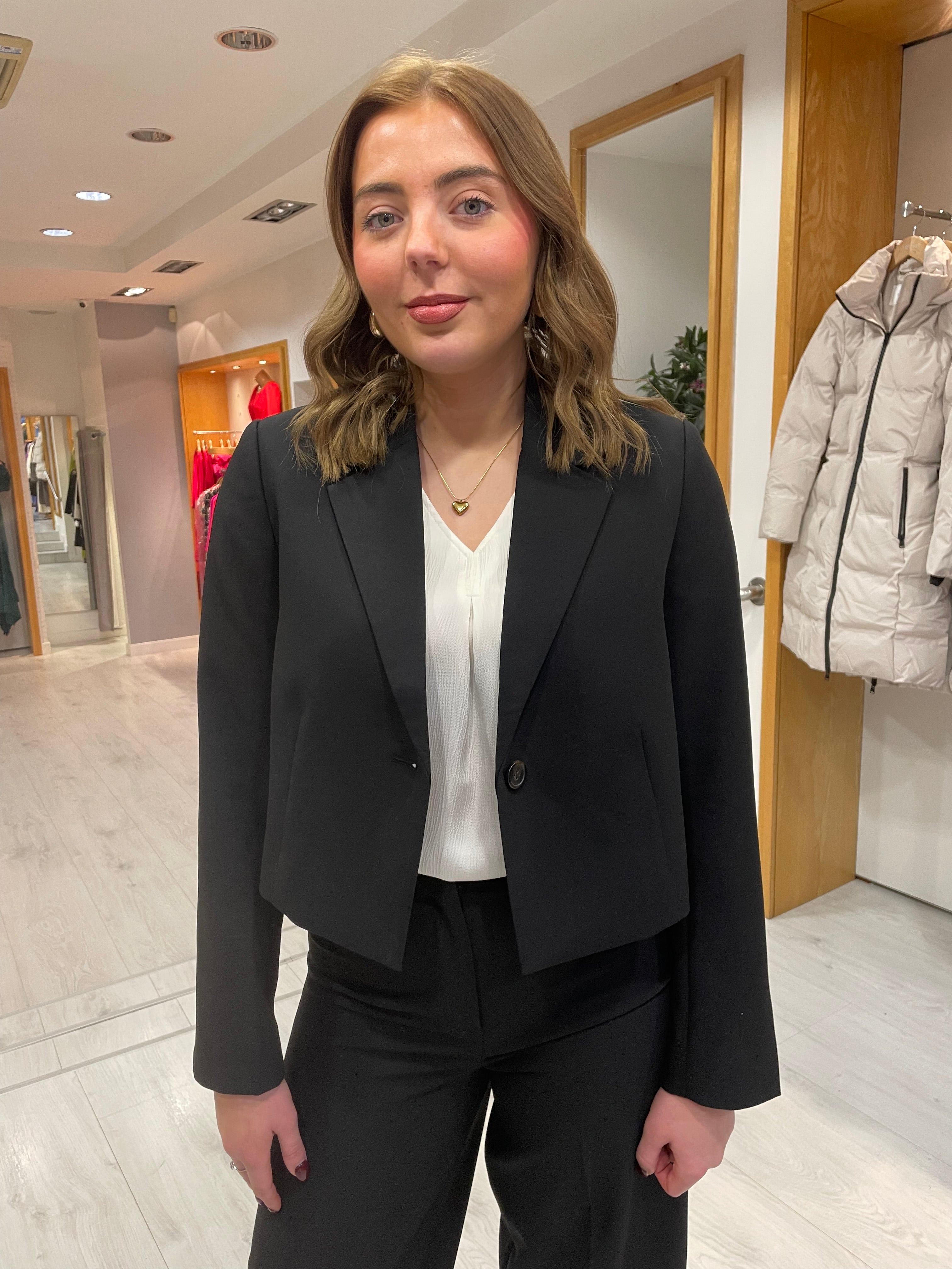Soaked In Luxury Cropped Black Blazer