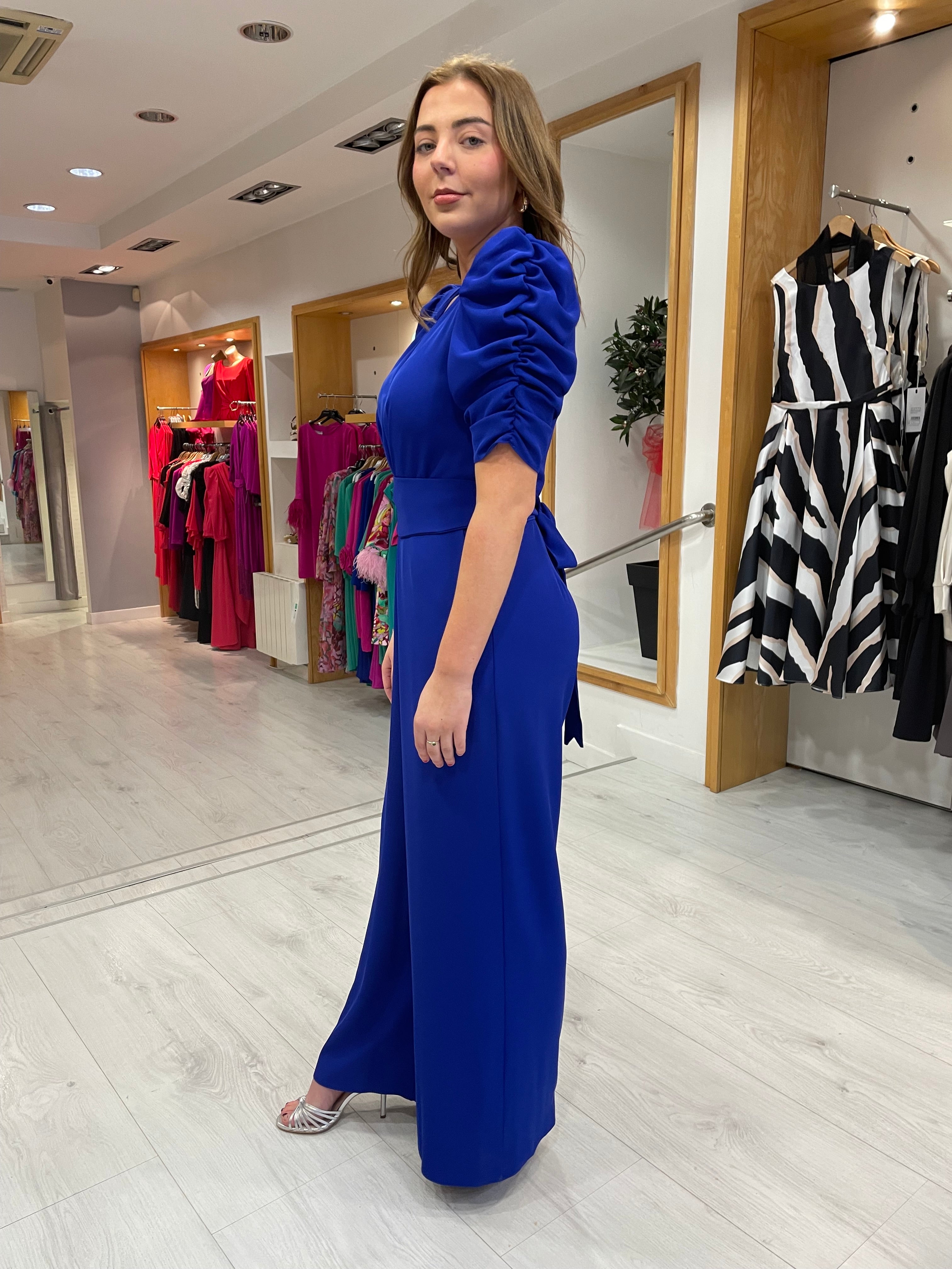 Moncho Heredia Blue Belted Jumpsuit