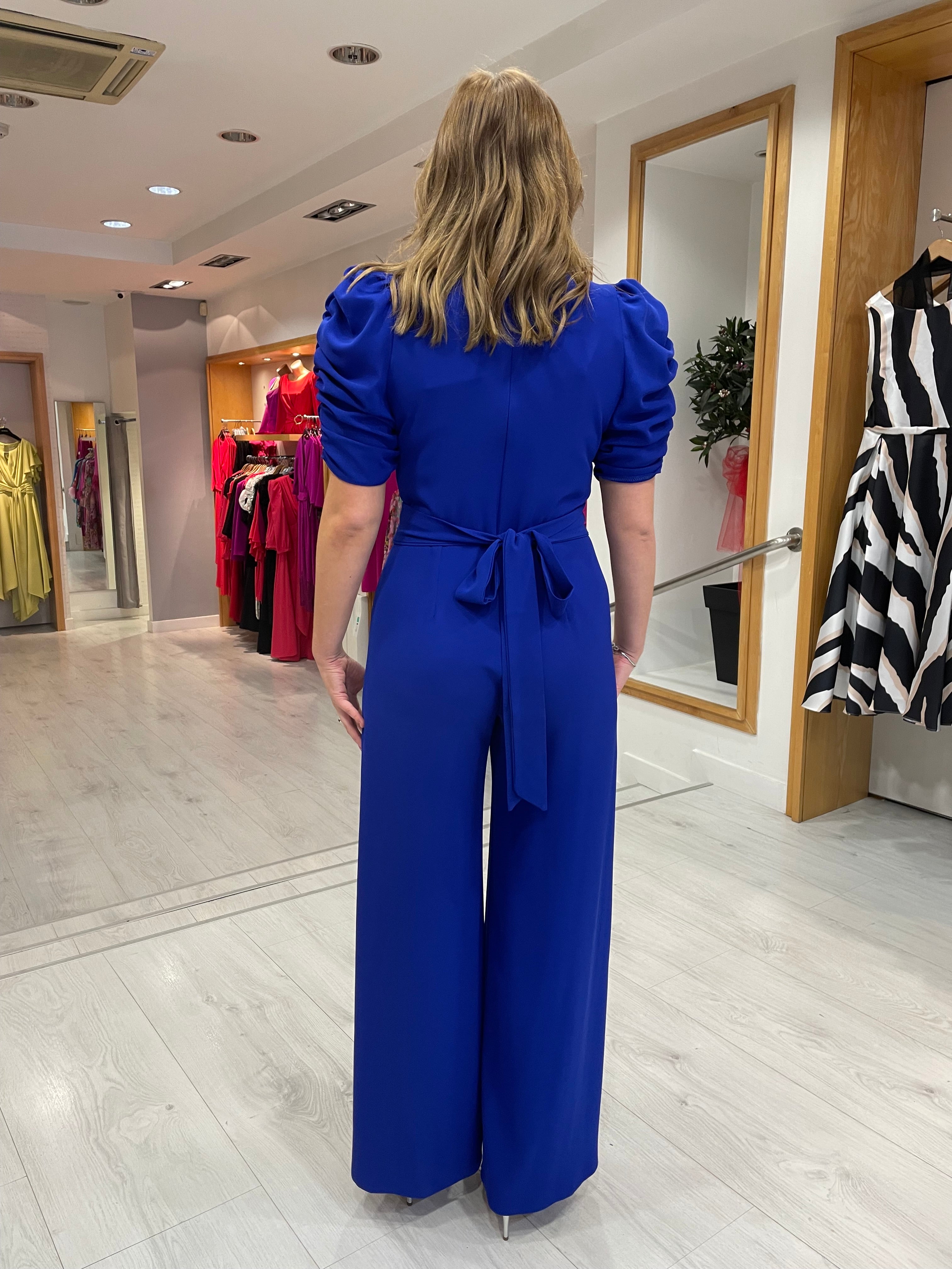Moncho Heredia Blue Belted Jumpsuit