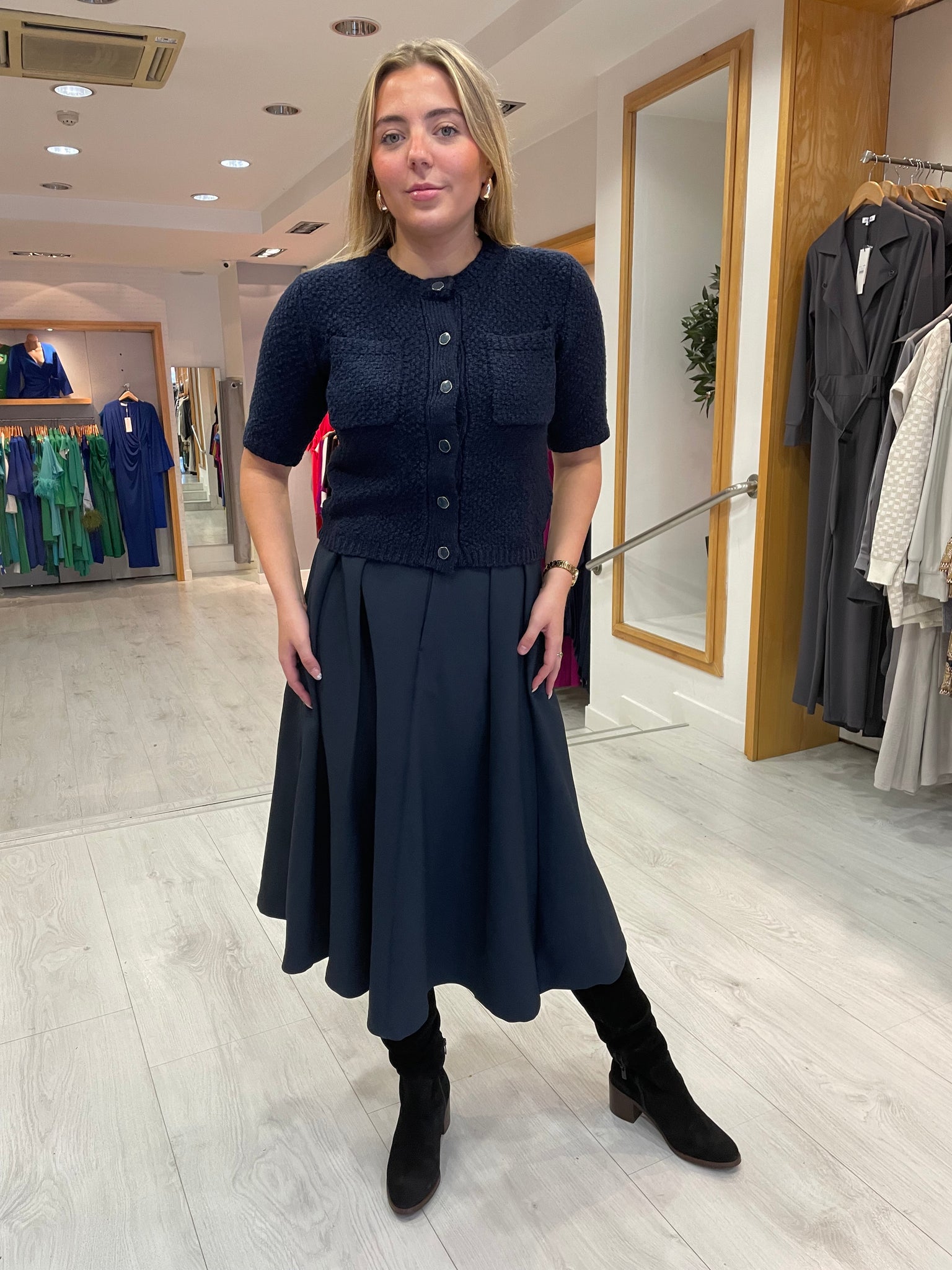 My Essential Wardrobe Navy Swing Skirt