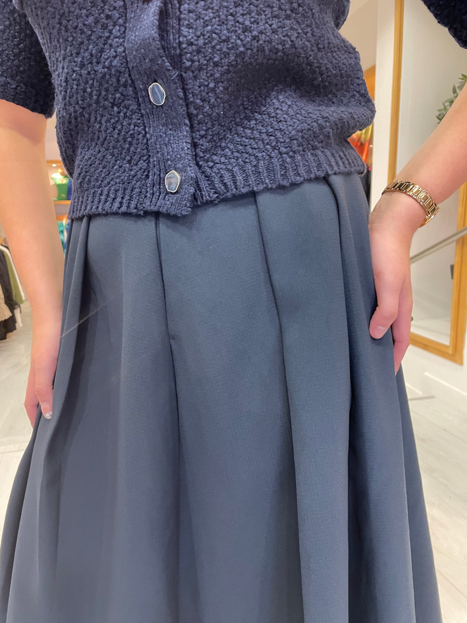 My Essential Wardrobe Navy Swing Skirt