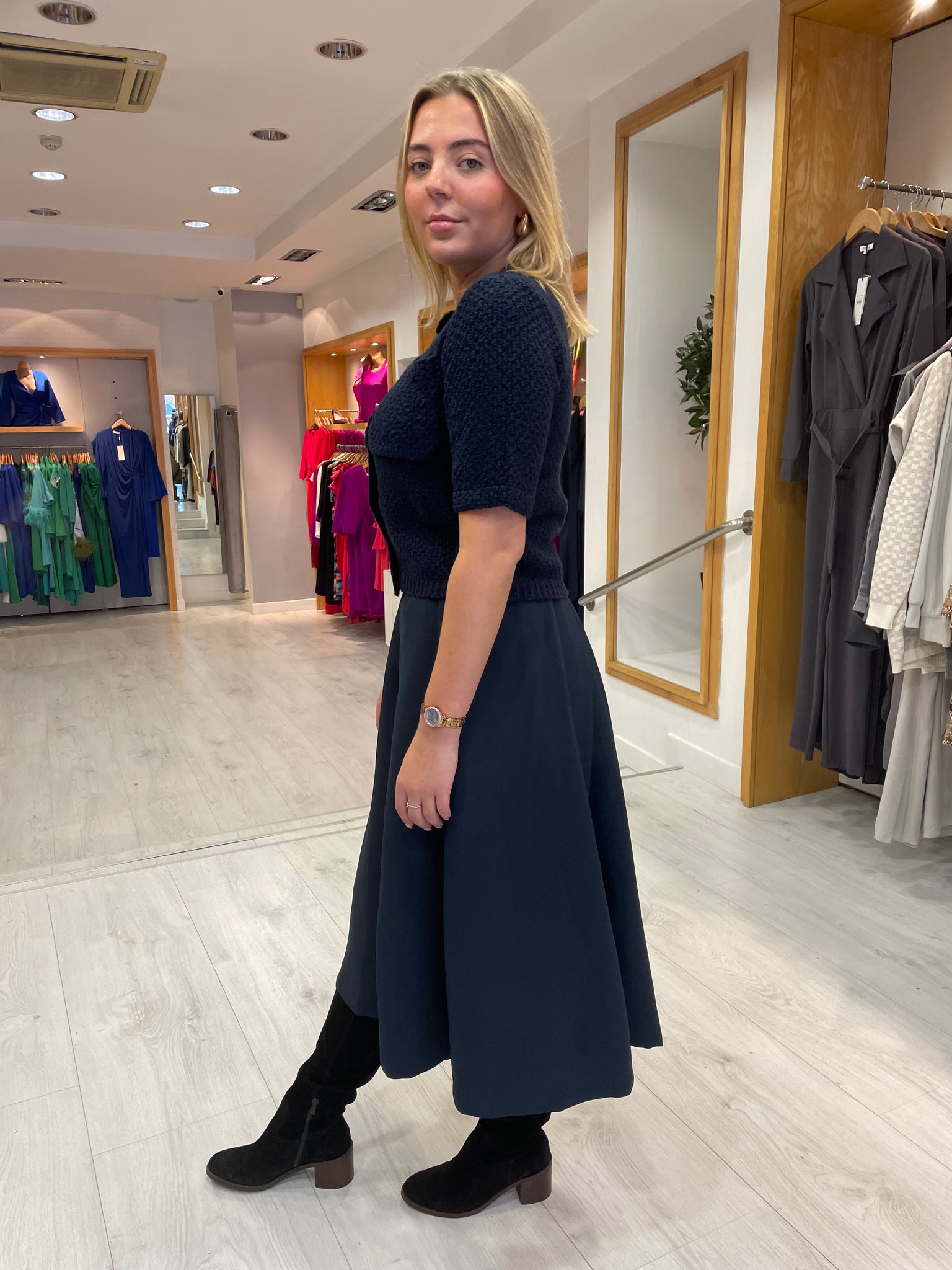 My Essential Wardrobe Navy Swing Skirt