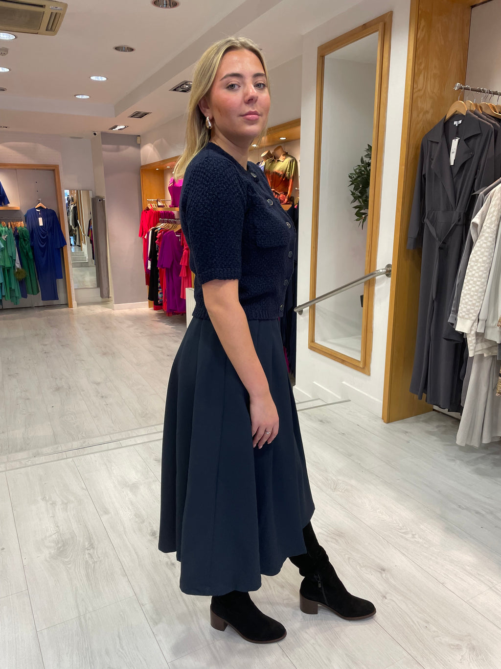 My Essential Wardrobe Navy Swing Skirt