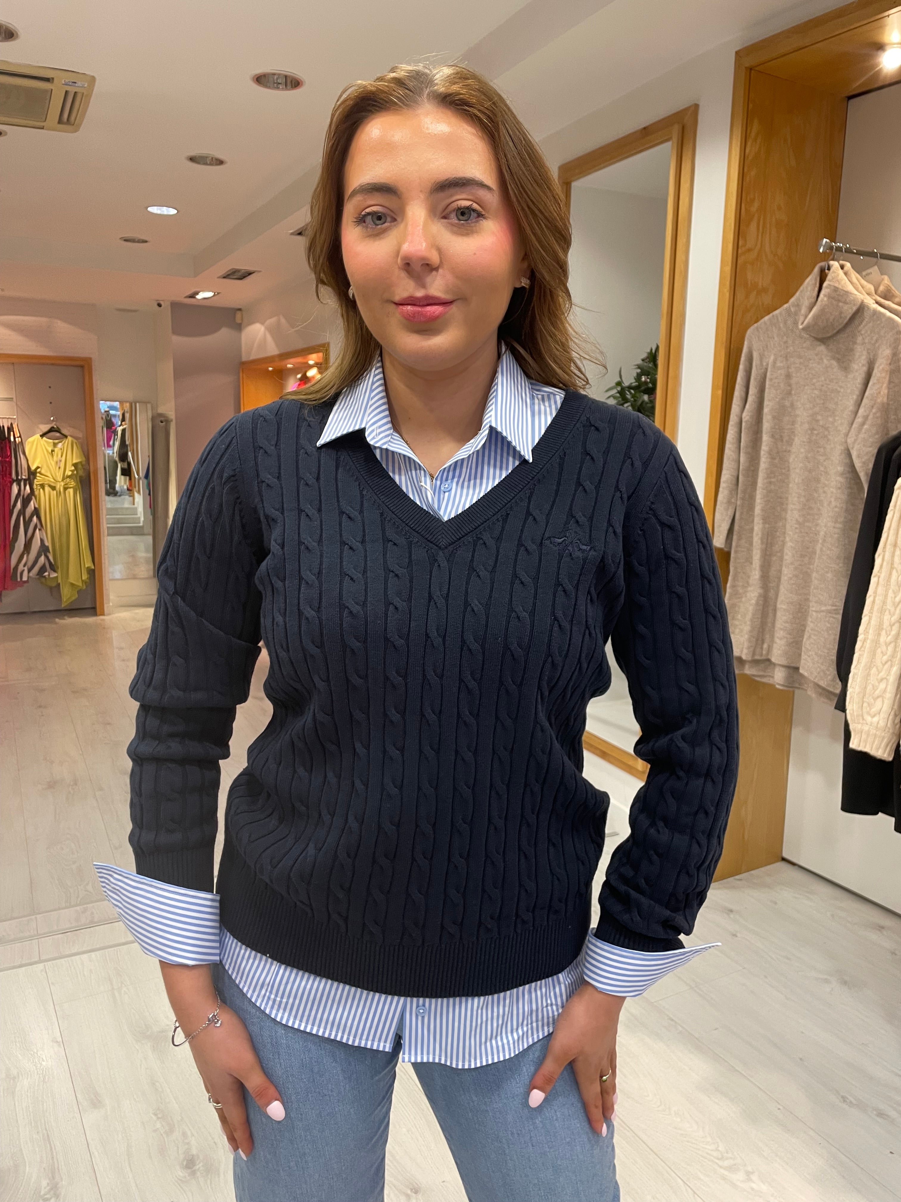 Hv Polo Navy Talia Knit