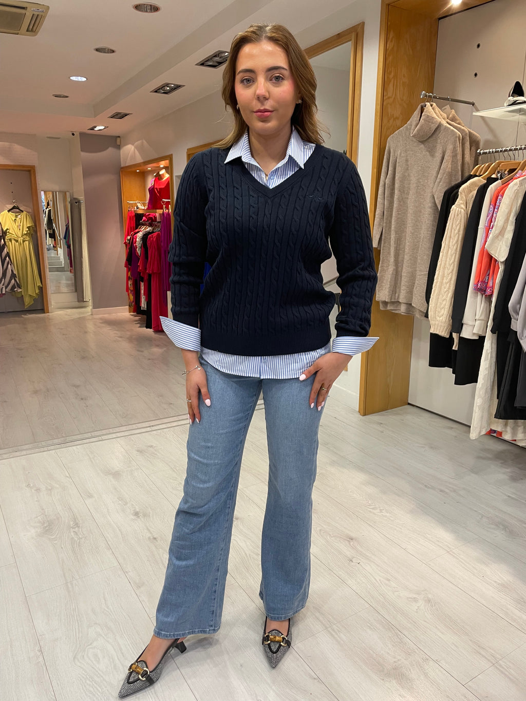 Hv Polo Navy Talia Knit