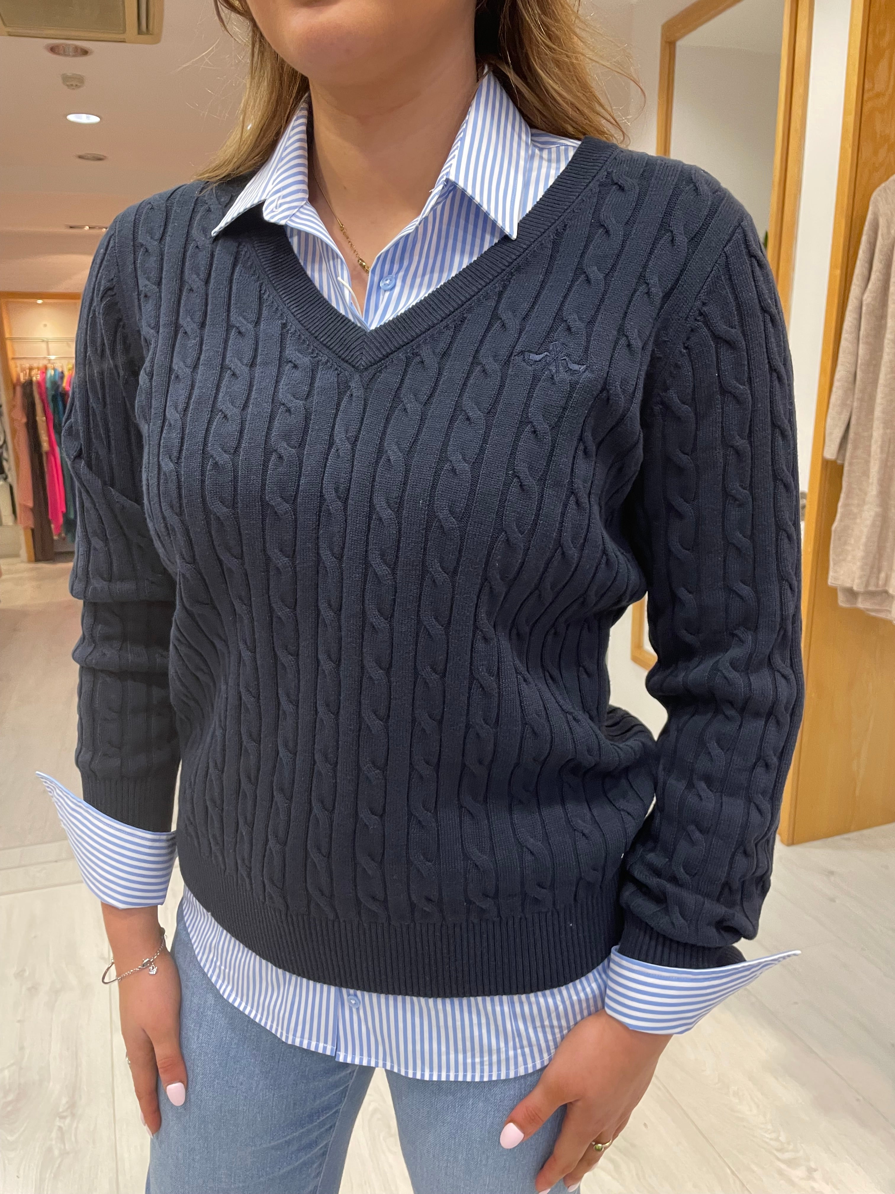 Hv Polo Navy Talia Knit