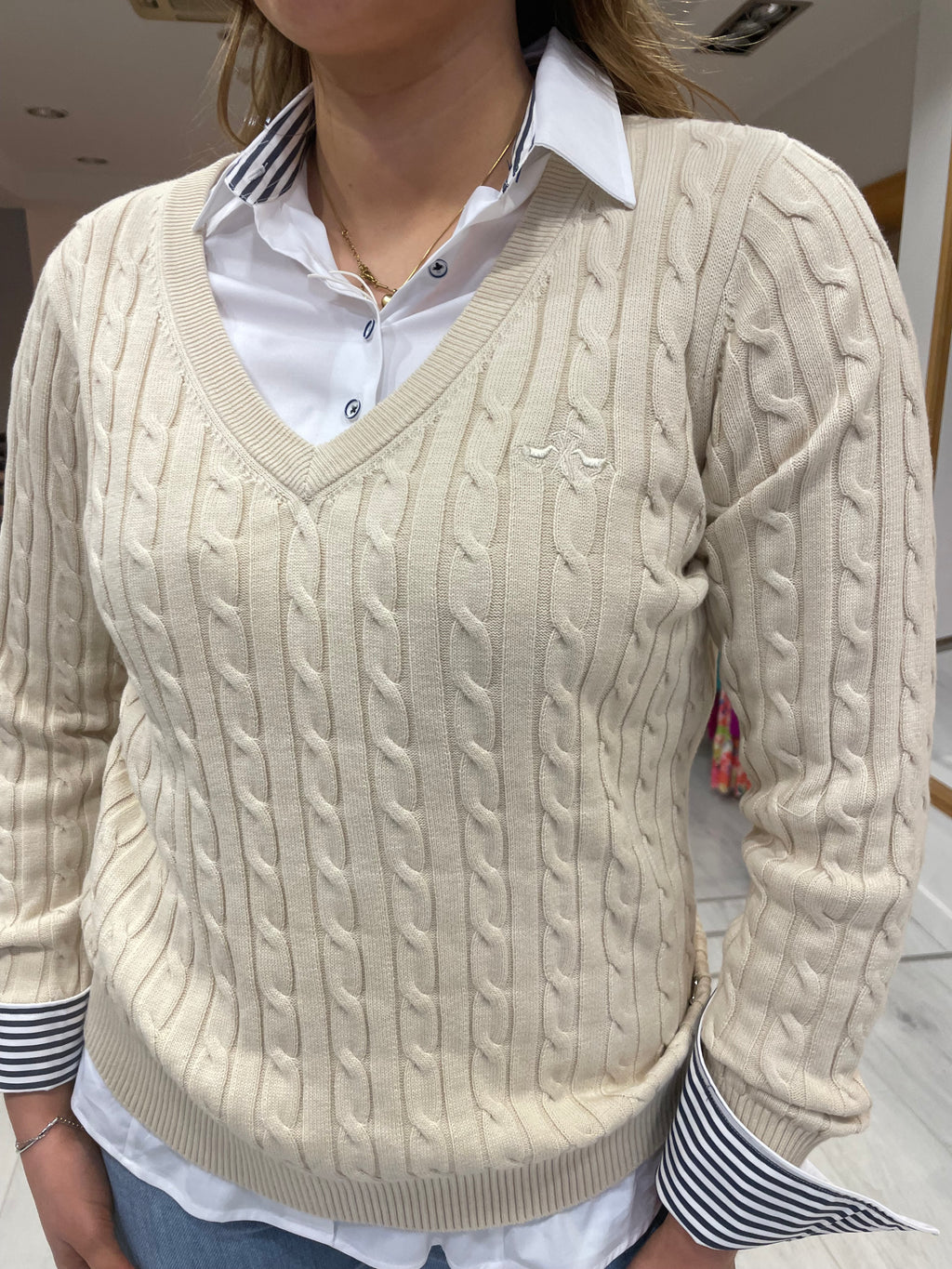 Hv Polo Cream Talia Knit