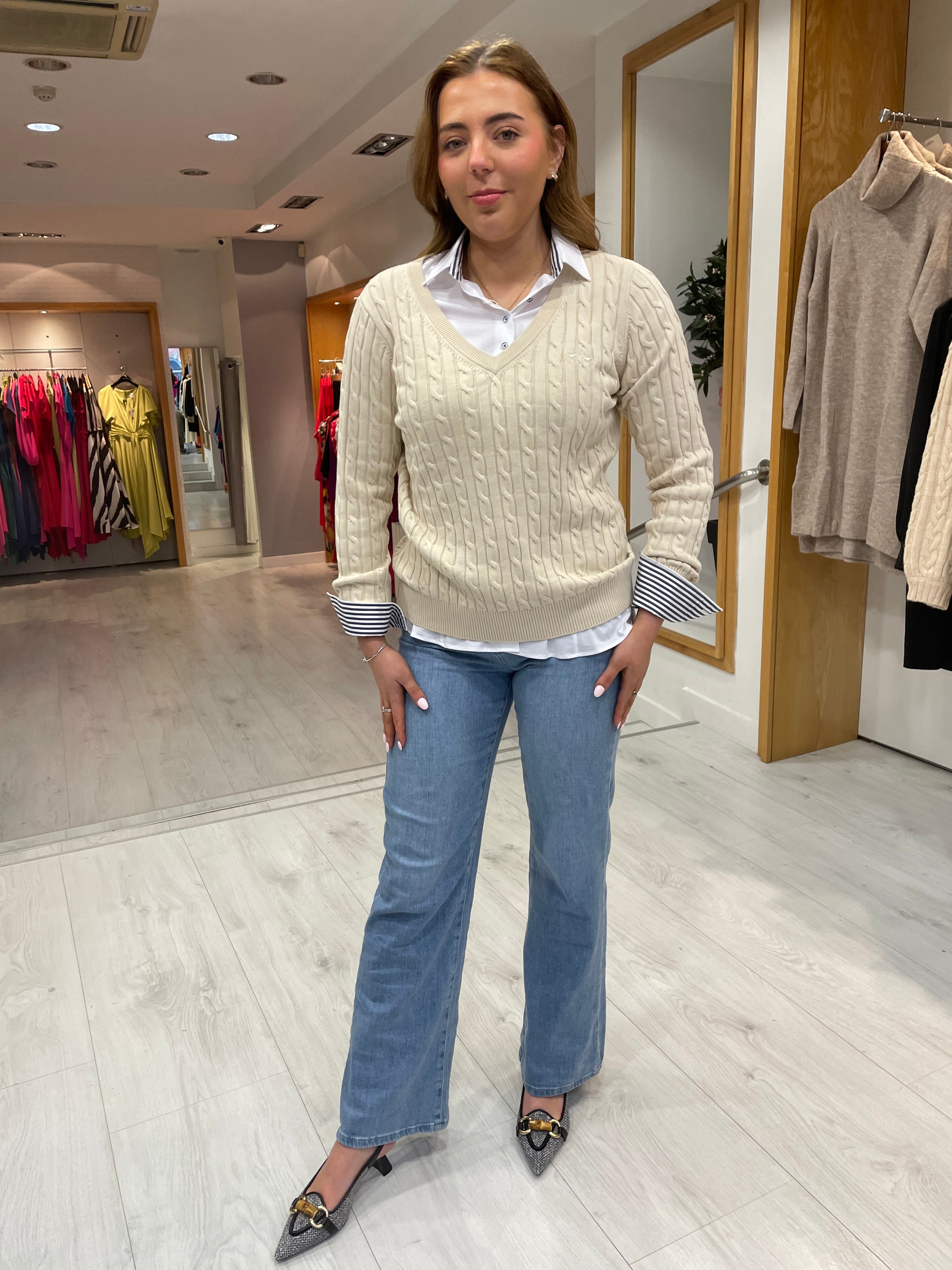 Hv Polo Cream Talia Knit