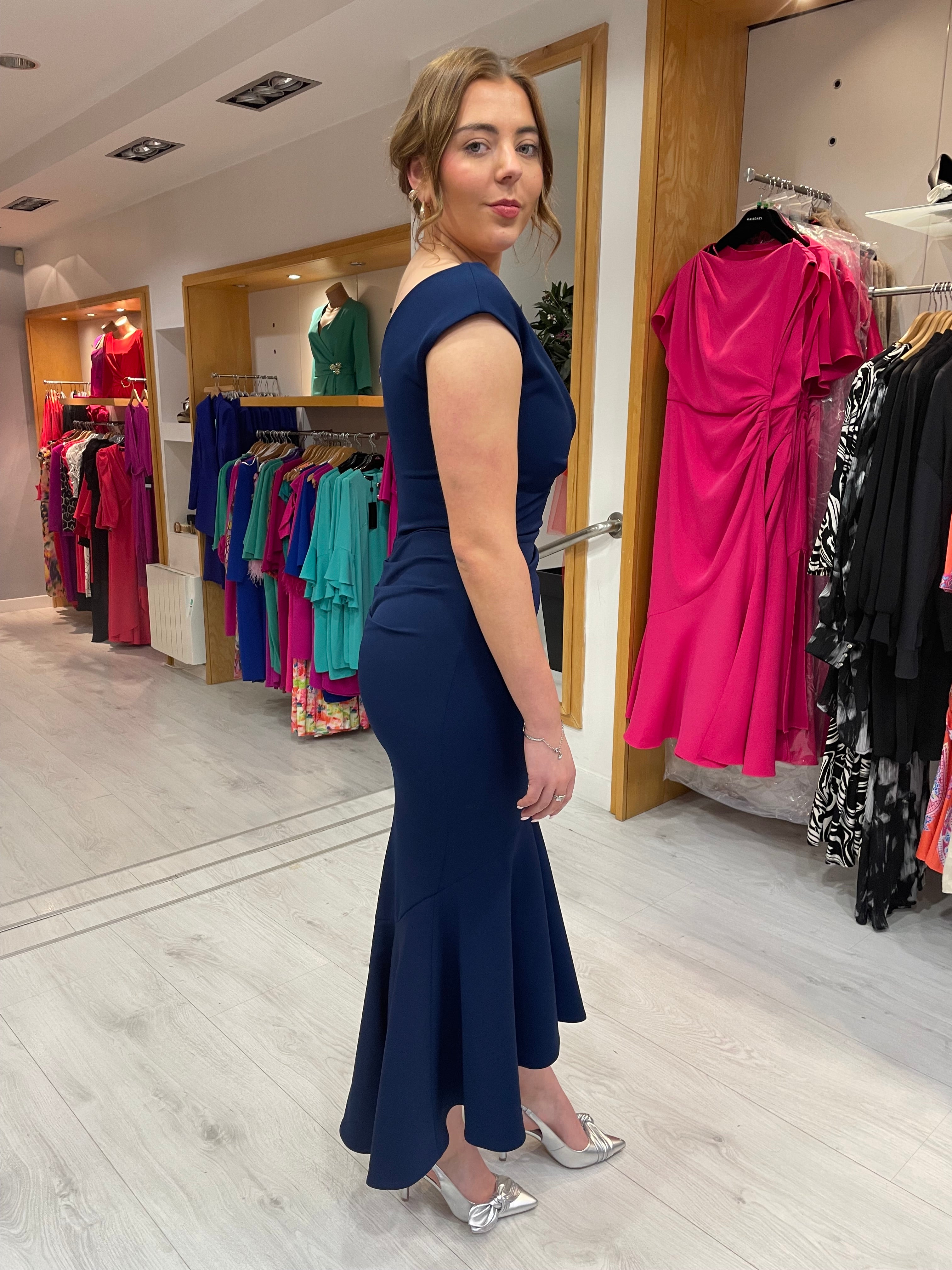 Kevan Jon Navy Flare Dress