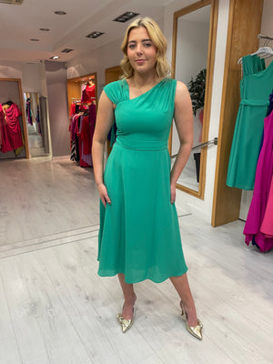 Casting Green Asymmetrical Dress