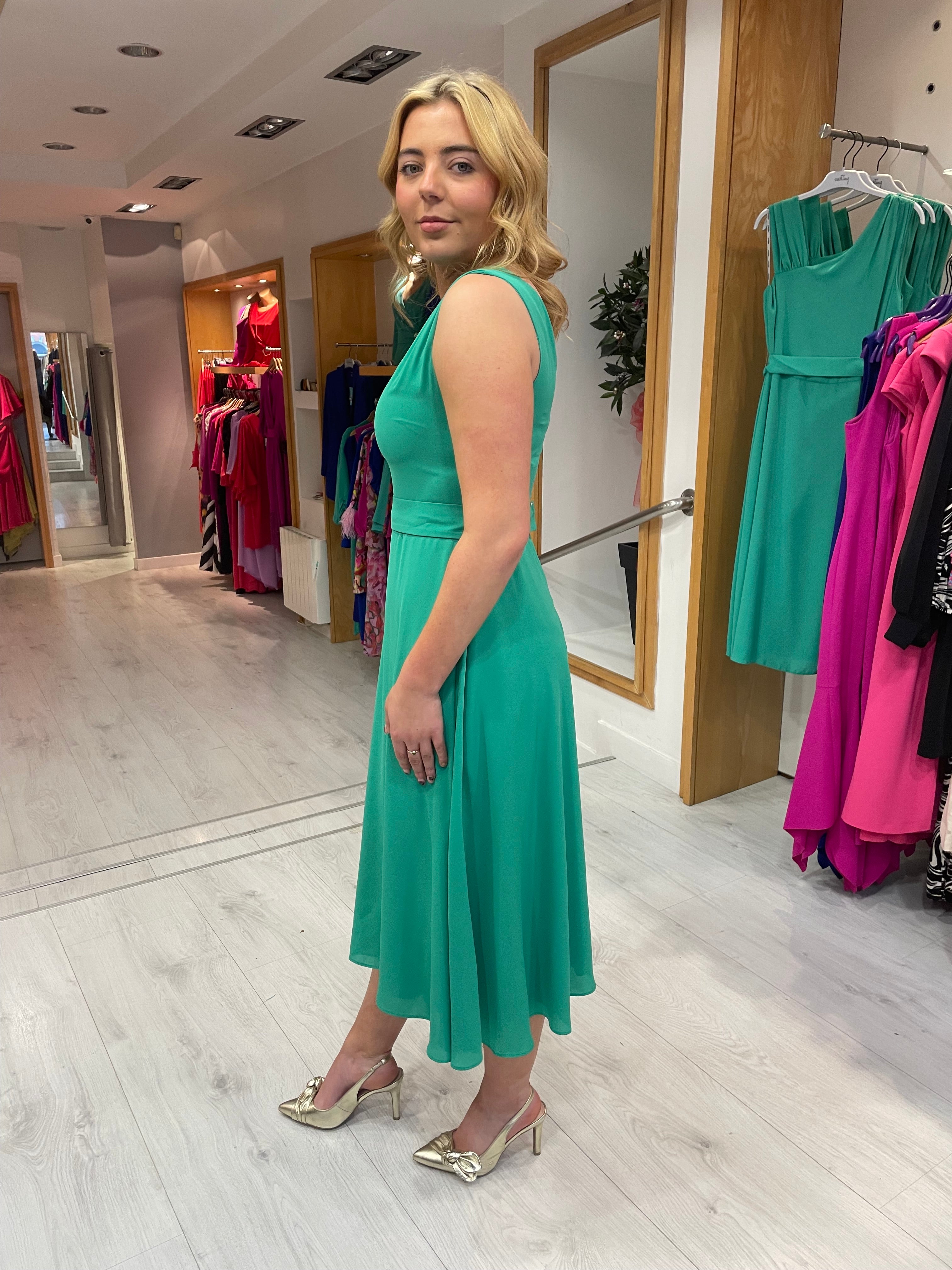 Casting Green Asymmetrical Dress