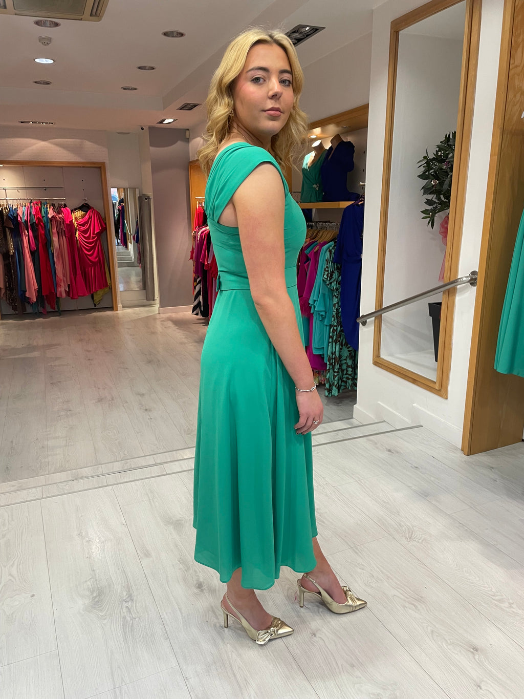 Casting Green Asymmetrical Dress