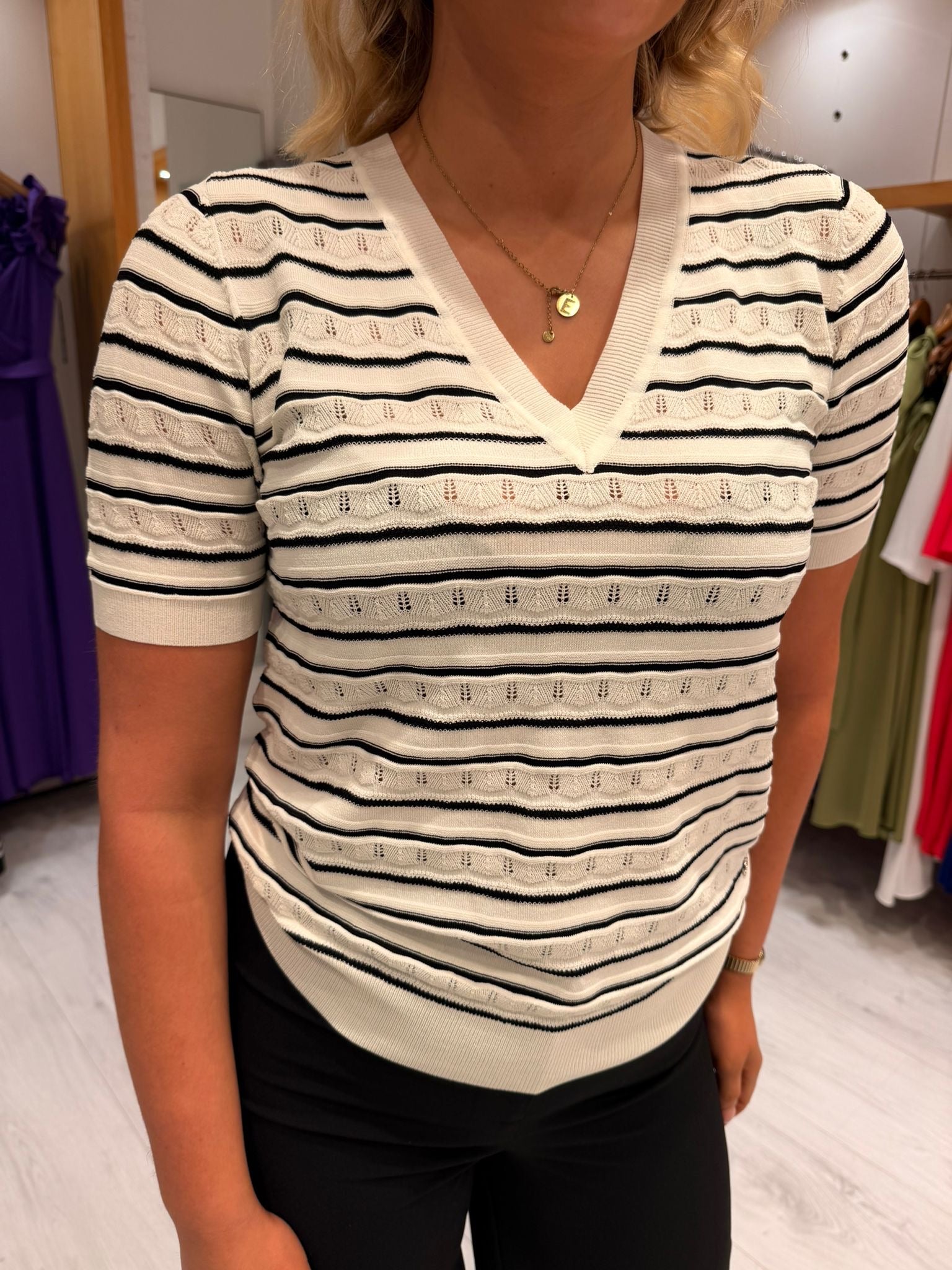 Smashed Lemon Stripe Knit Top