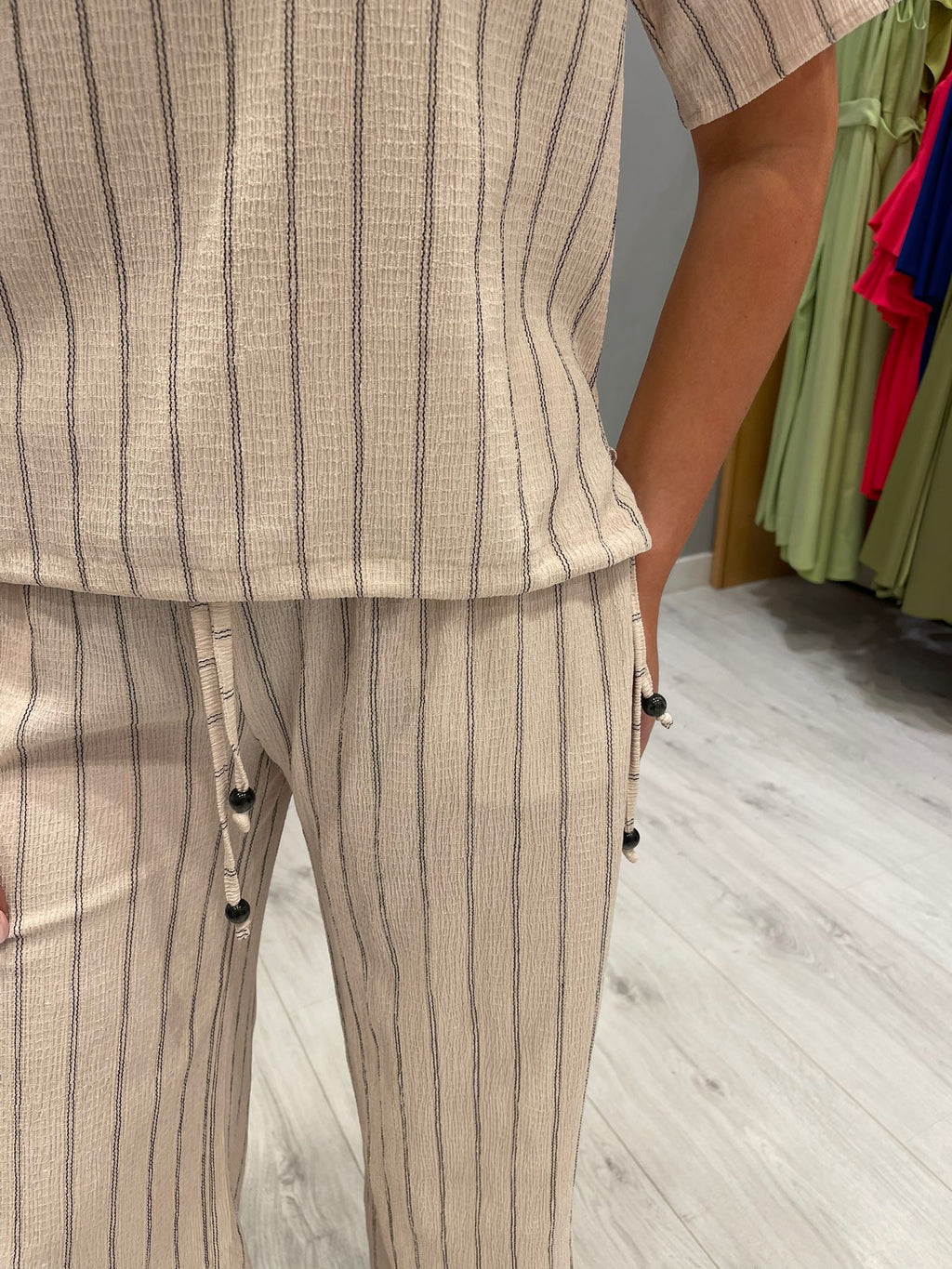 Smashed Lemon Stripe Knit Trousers