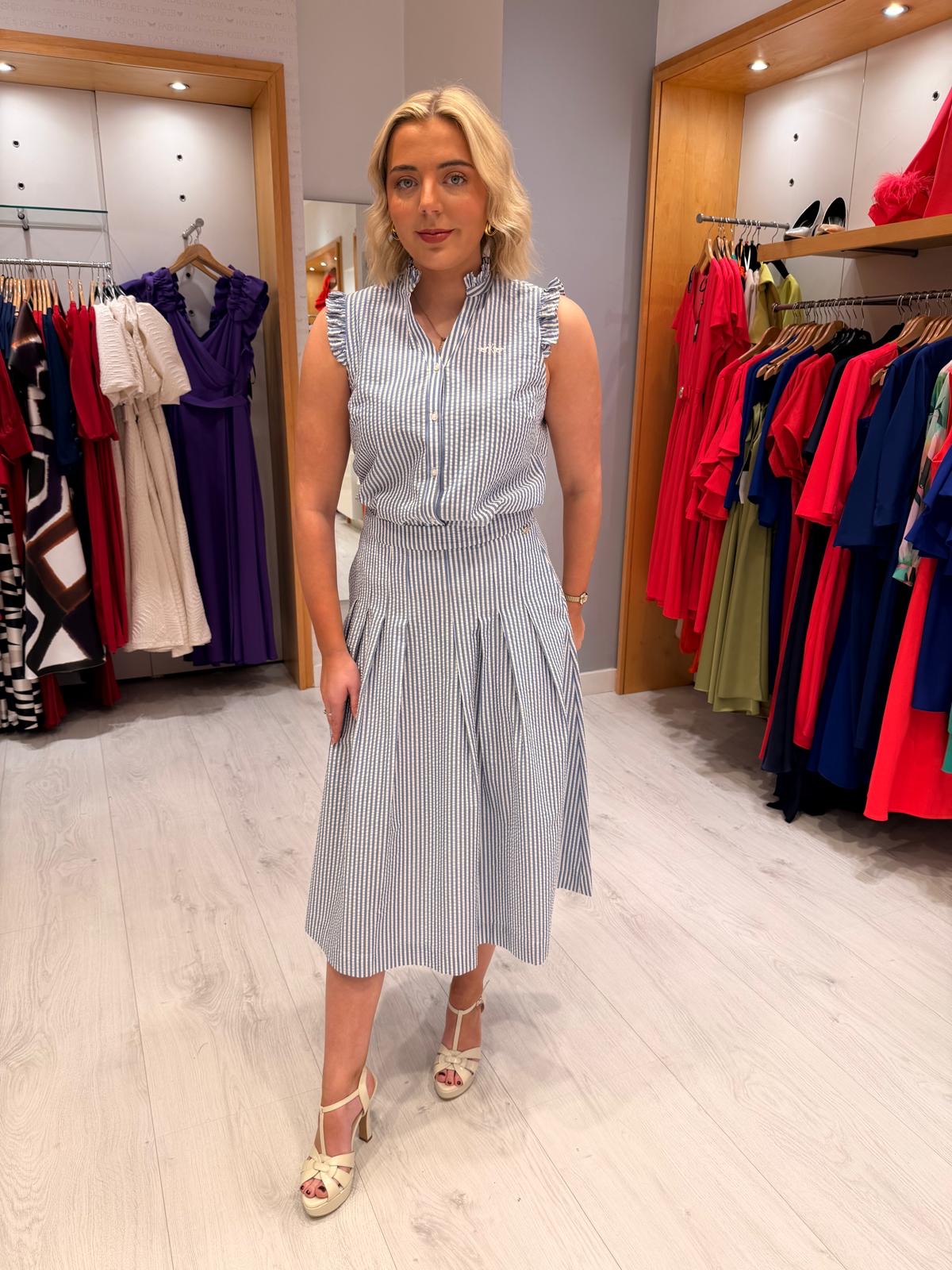 HV Polo Striped Midi Skirt