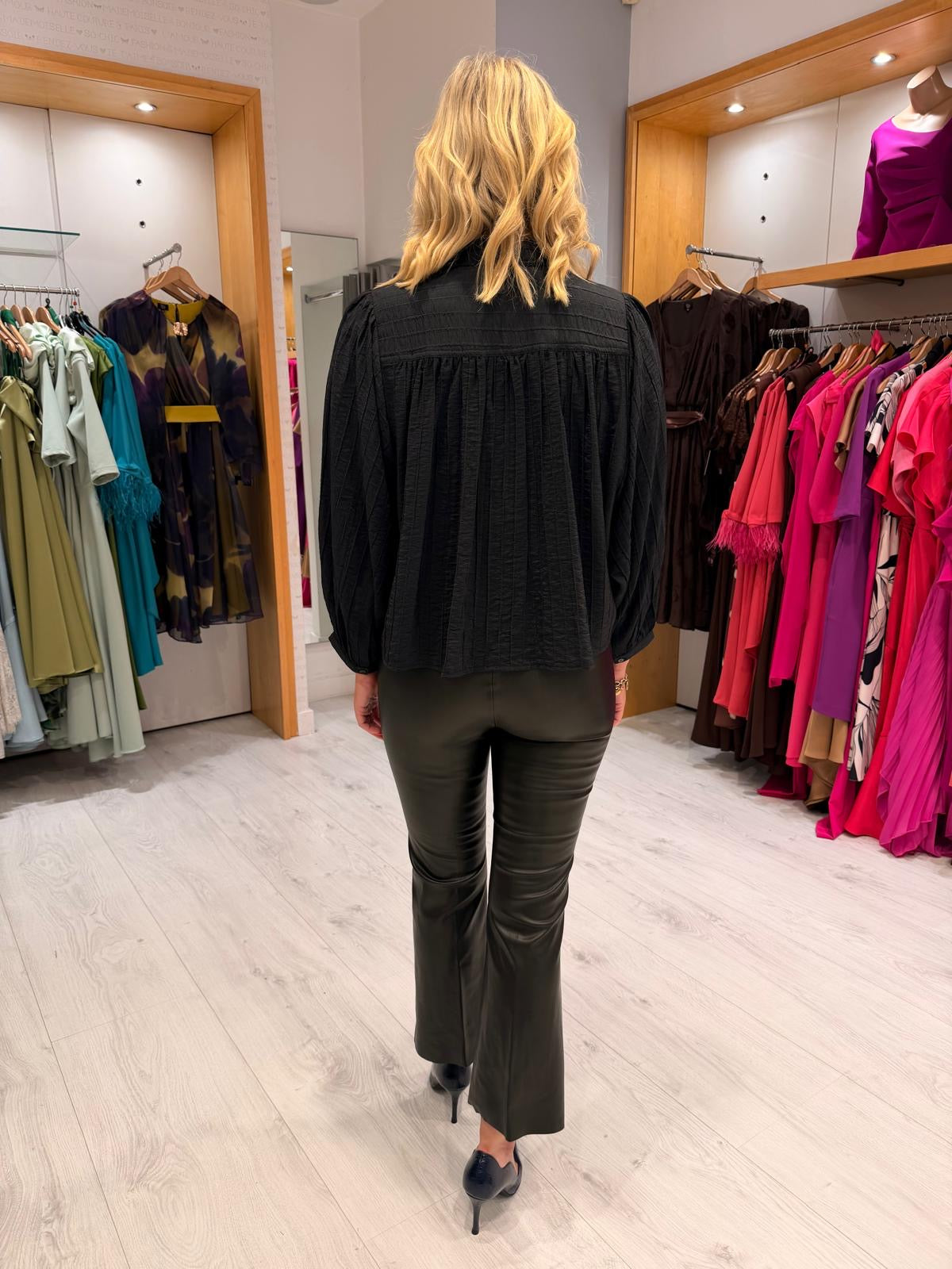 Soaked Textured Button-Down Blouse