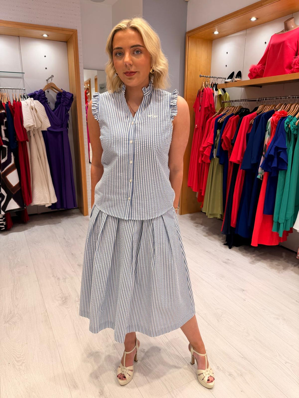 HV Polo Striped Midi Skirt