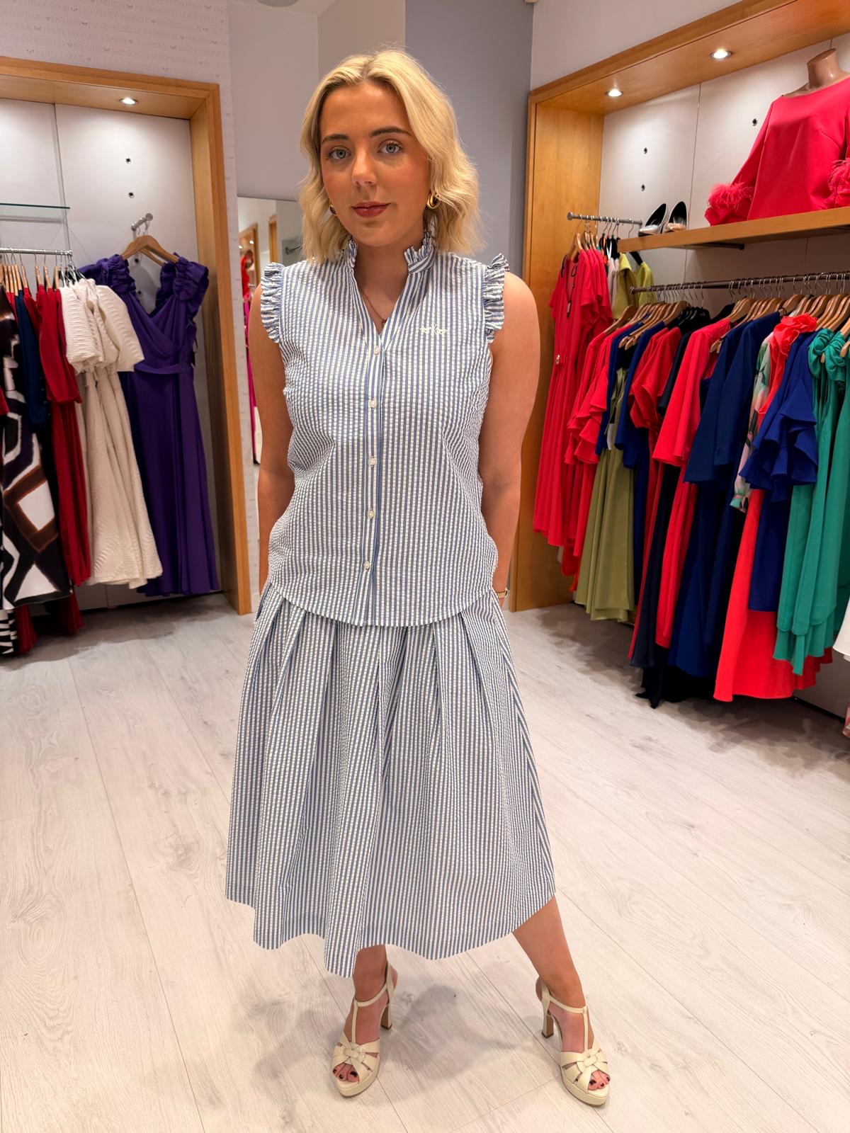 HV Polo Striped Midi Skirt