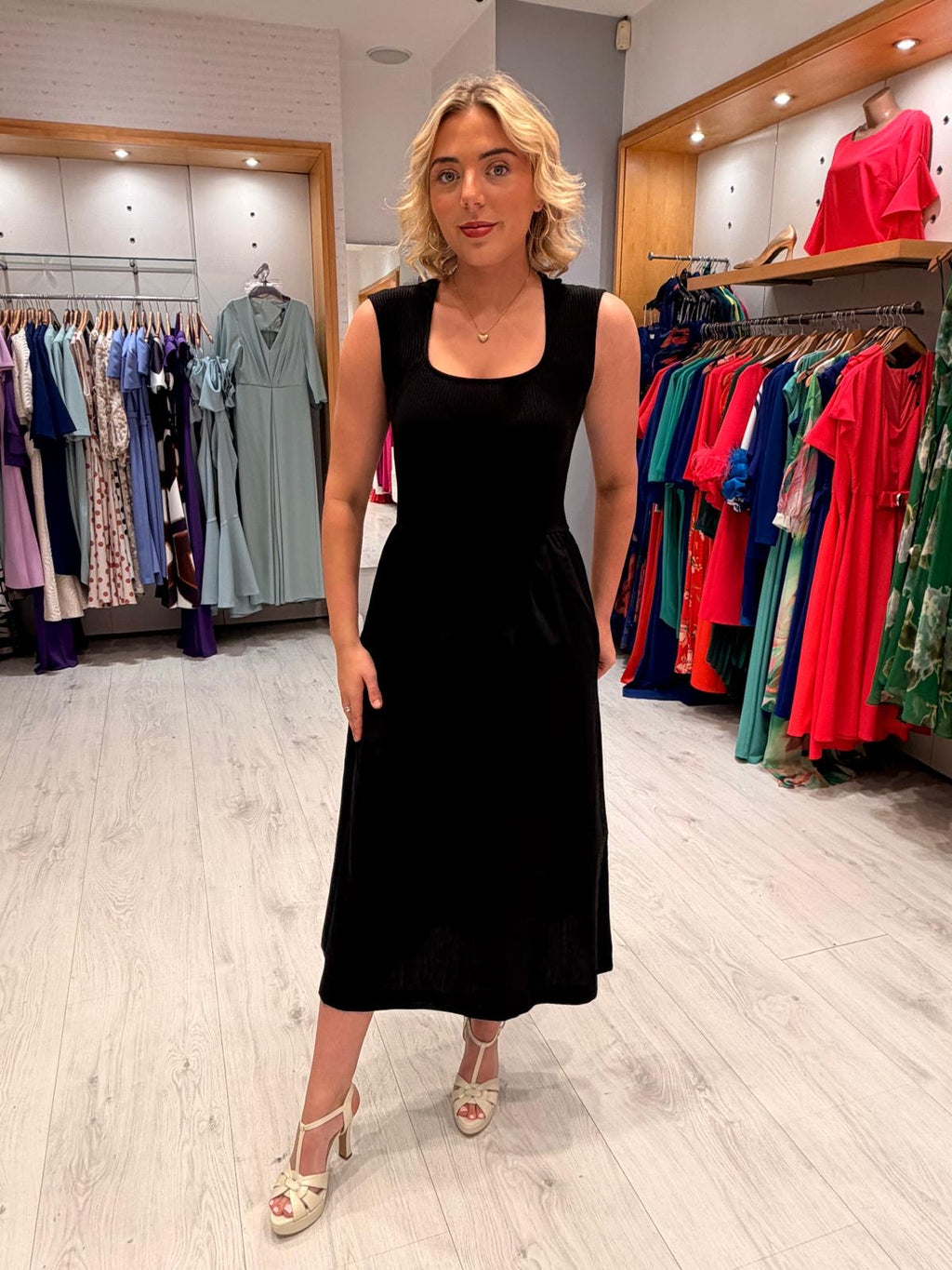Soaked Ribbed Black Dress