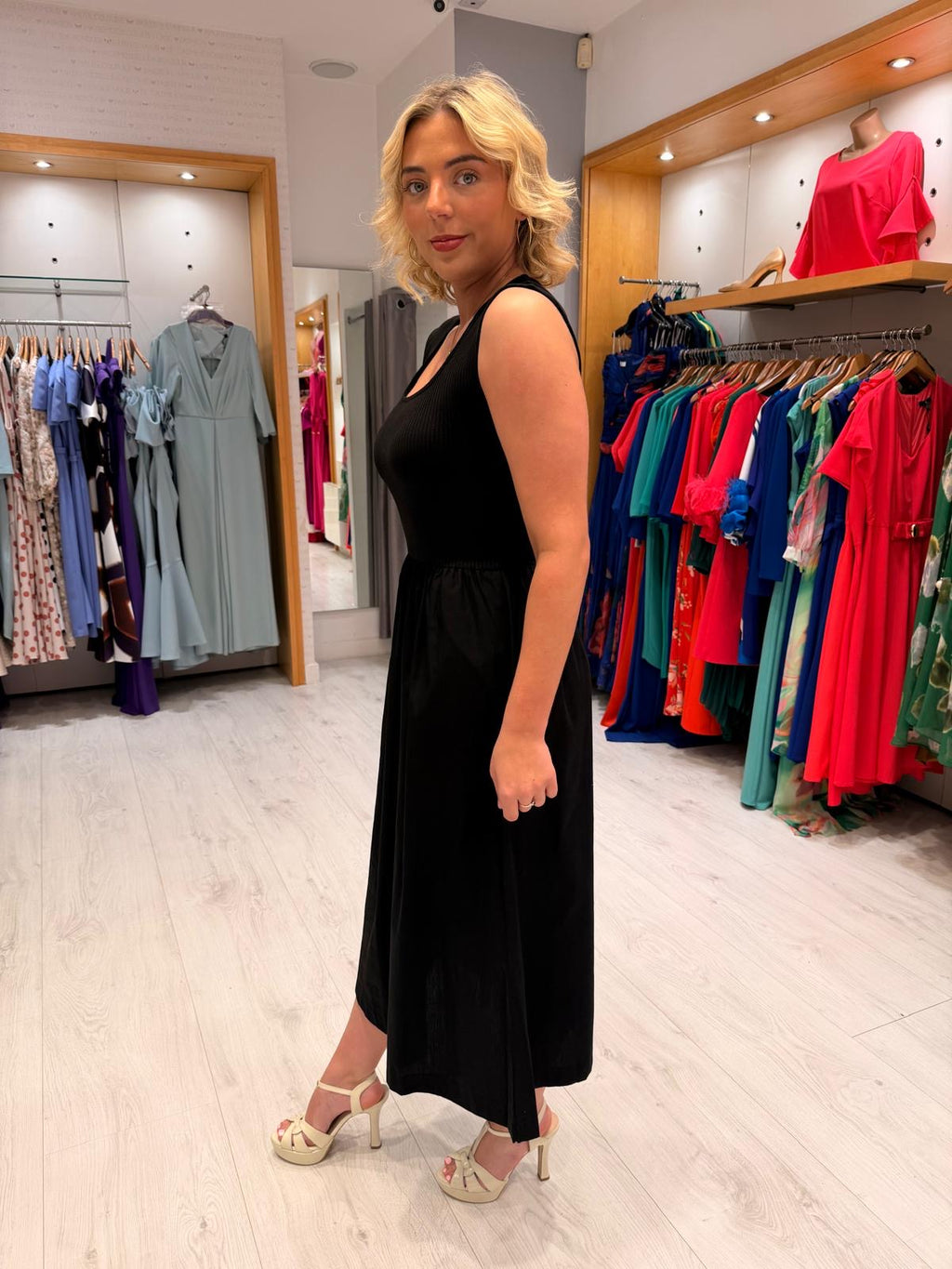 Soaked Ribbed Black Dress