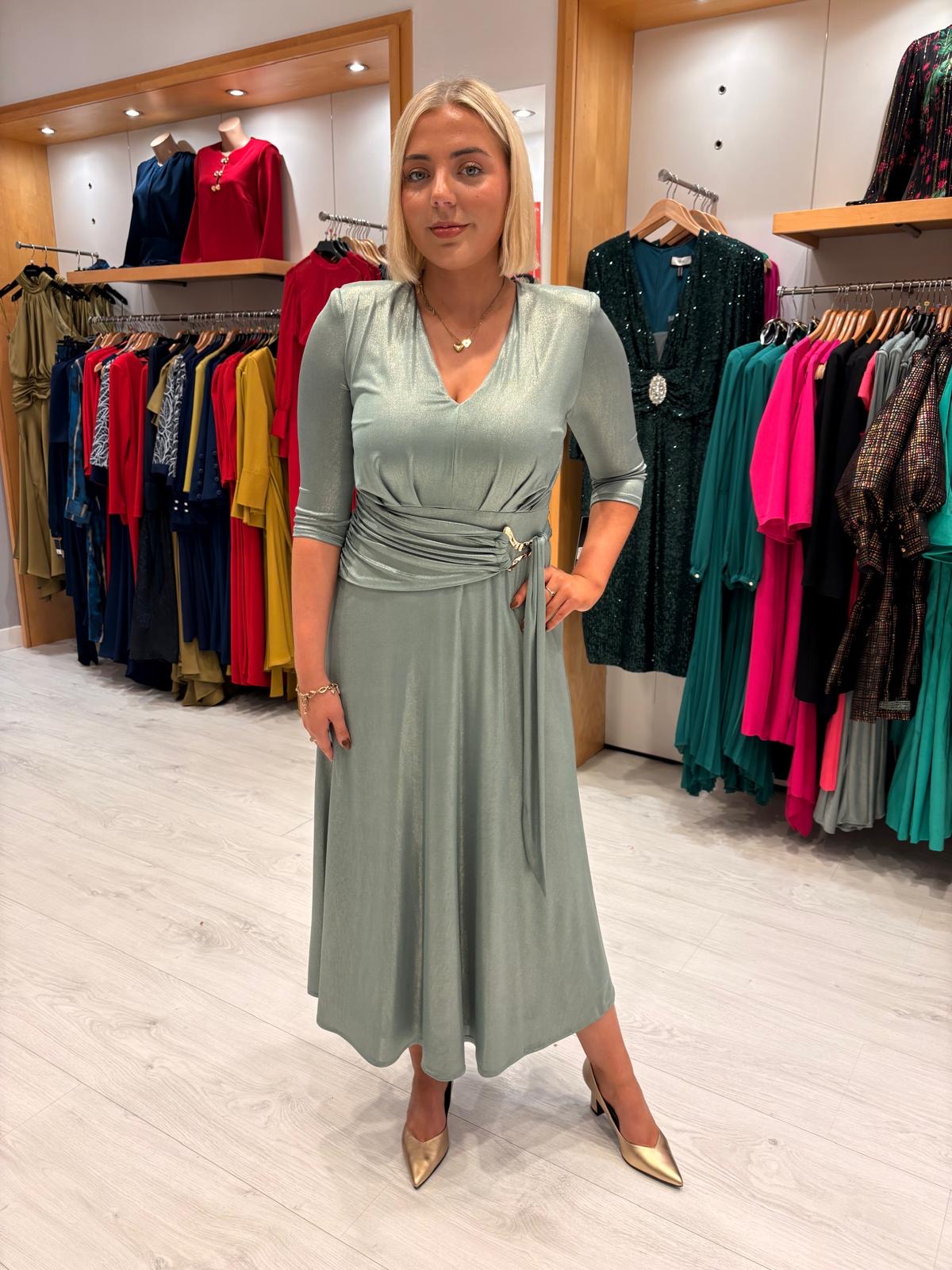 Rolemode Eucalyptus Metallic Dress