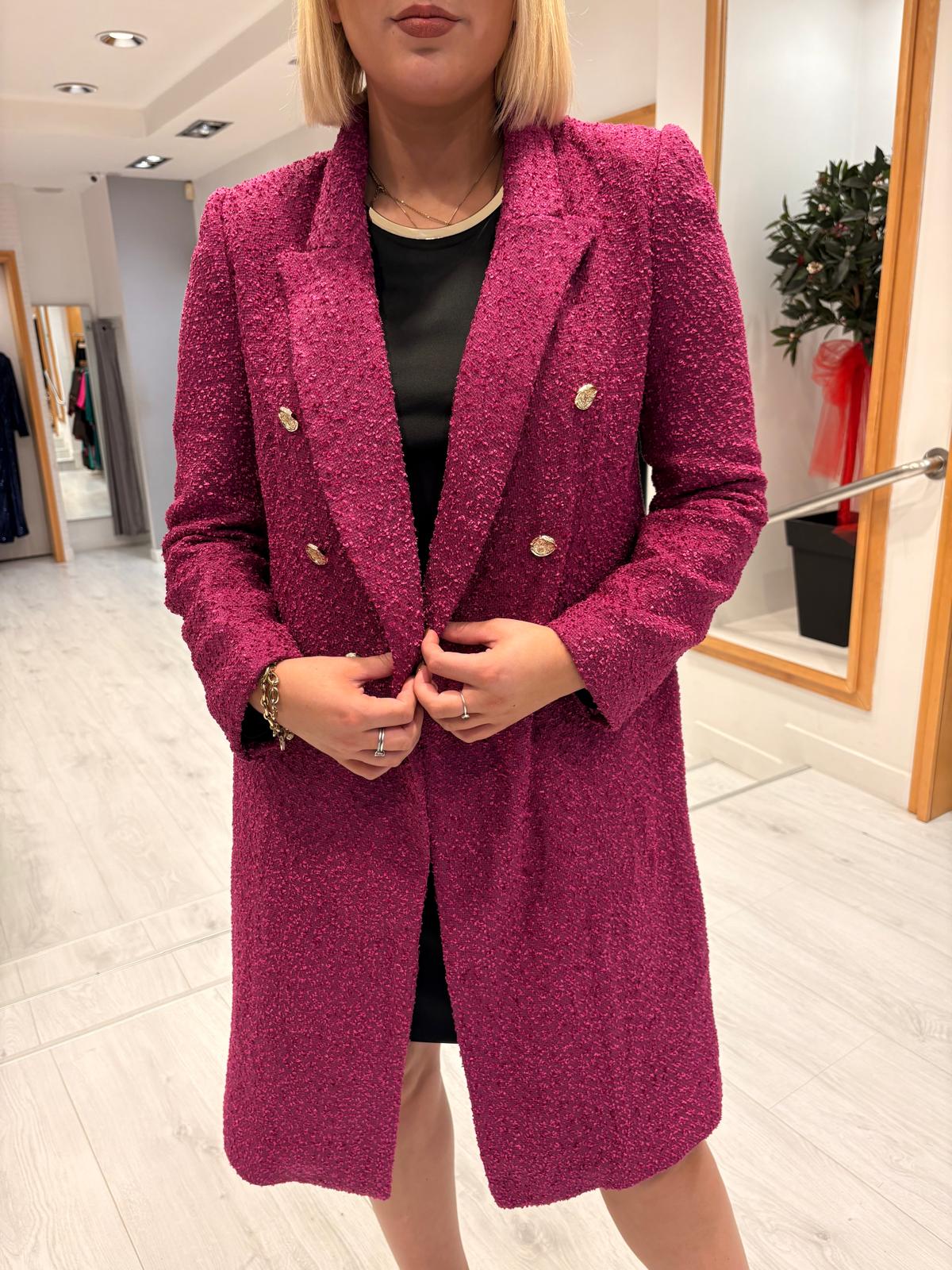 Carla Ruiz Fuschia Tweed Coat