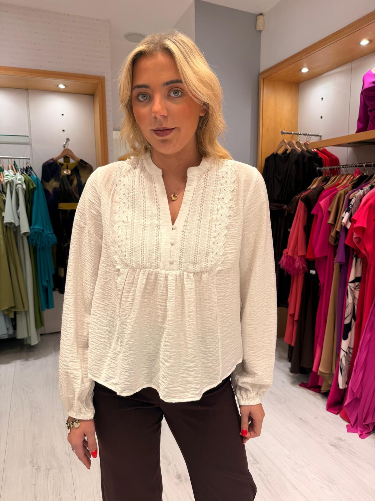 Kaffe White Lace Detail Blouse
