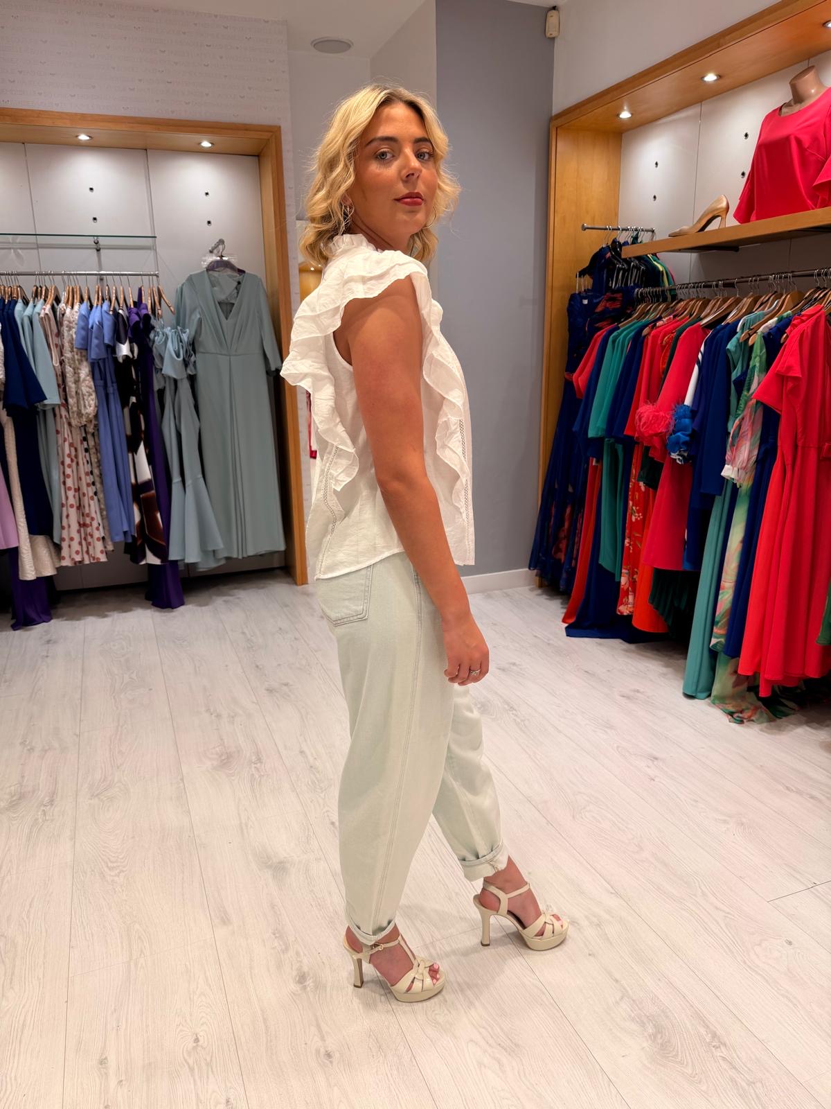 Co'Couture White Frill Top