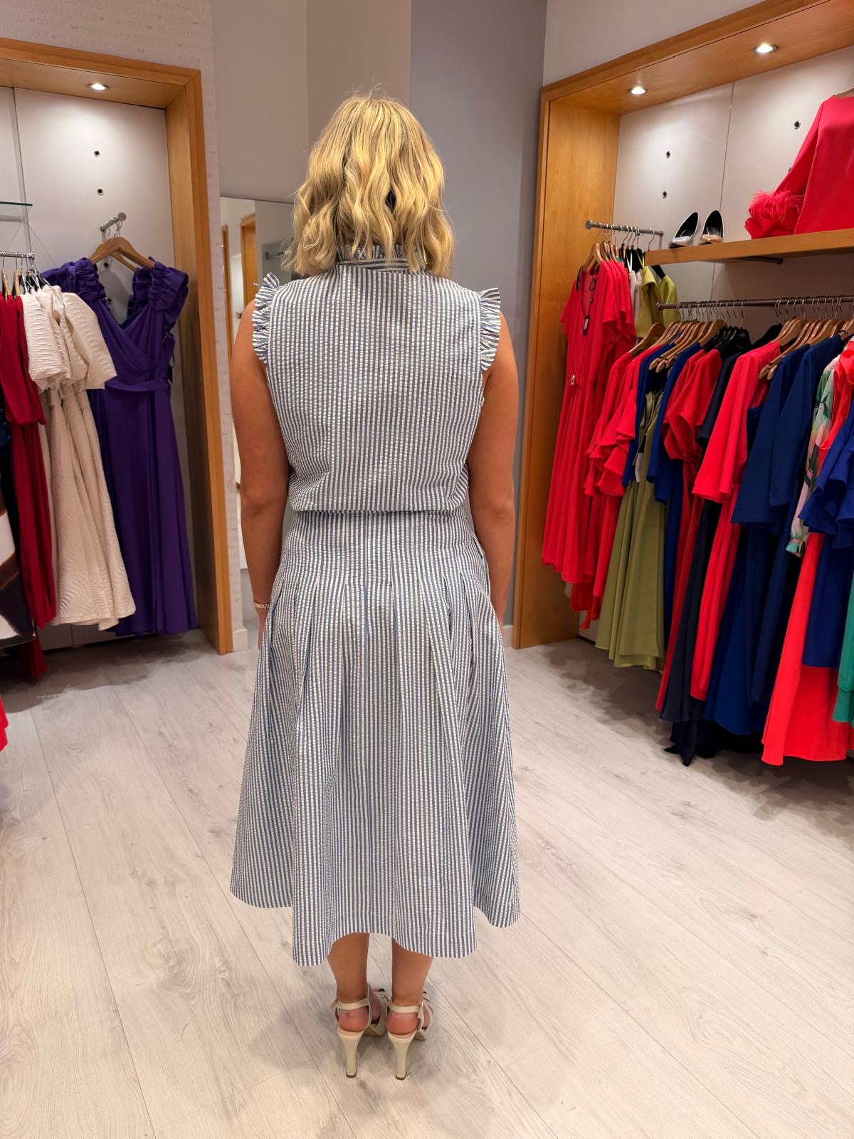 HV Polo Striped Midi Skirt