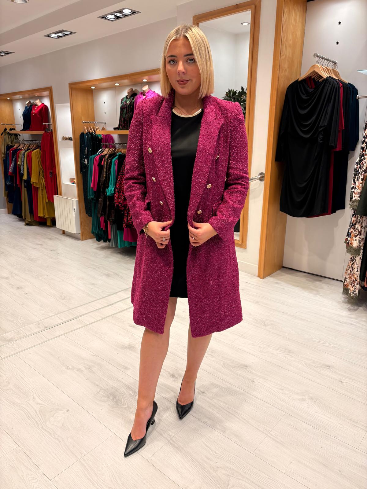 Carla Ruiz Fuschia Tweed Coat