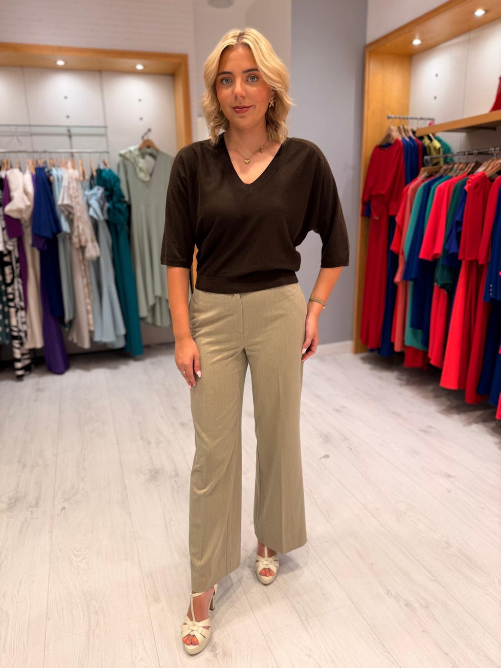 Yaya Fine Knit V-Neck Top