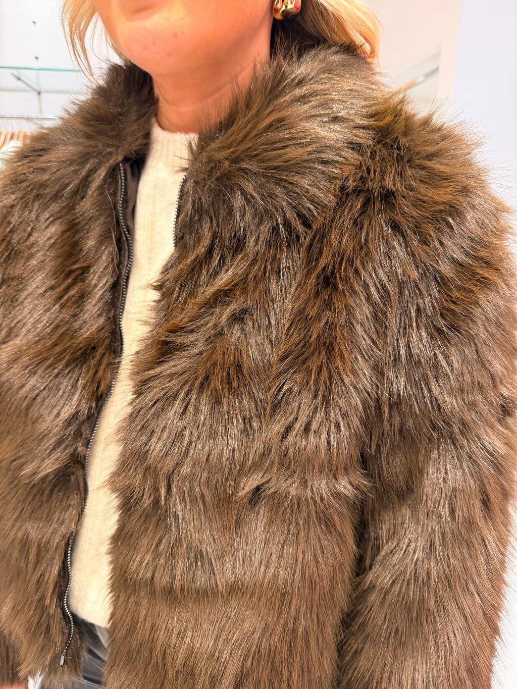St Tropez Brown Fur Jacket