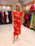 K Design Red Floral Dress